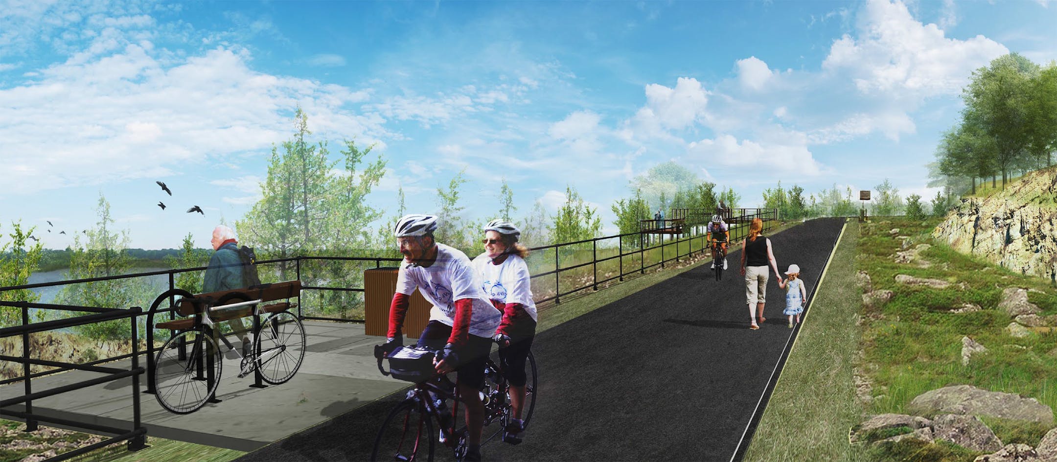 An artist‚Äôs conception of how the new Mississippi River Regional Trail at Spring Lake Parkl will look. Courtesy Dakota County.