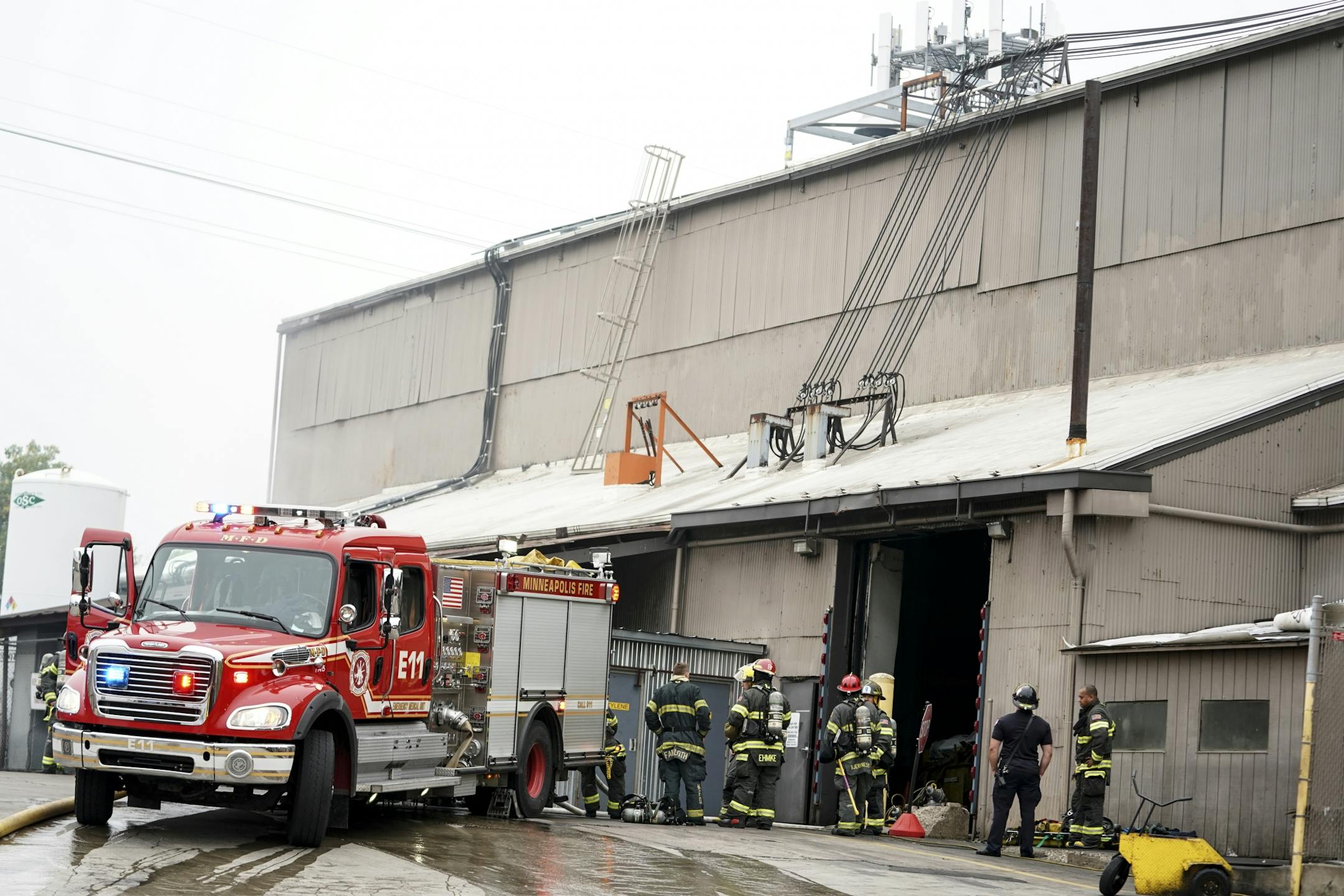 The Minneapolis Fire Department responded to an explosion and fire Wednesday, Sept. 19, 2018 at Metal-Matic in Minneapolis, Minn.