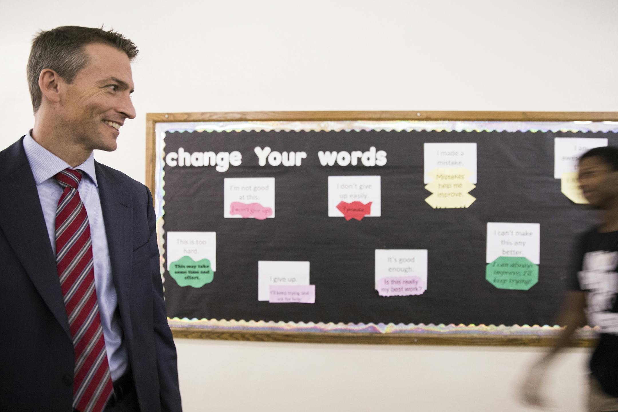 Ed Graff visits Patrick Henry High School.