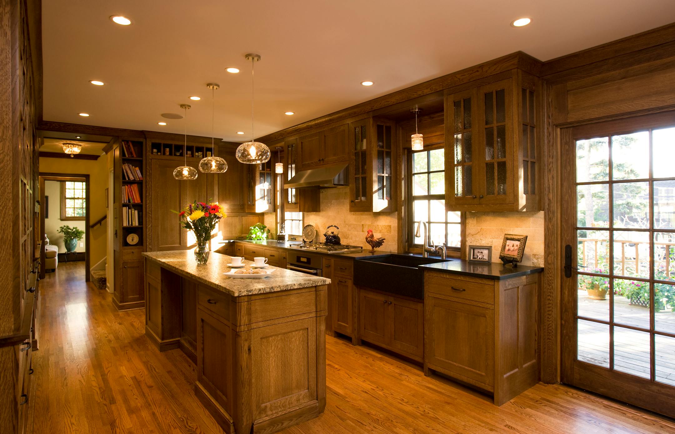 After: The remodeled kitchen now offers access to the deck and back yard.