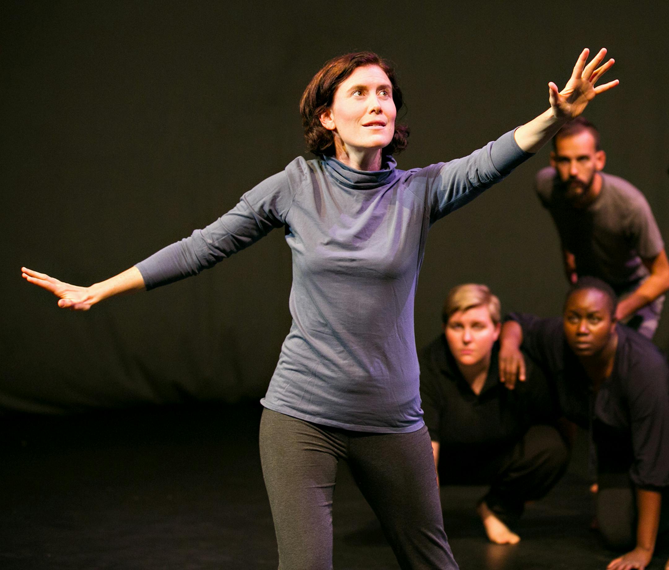 PHOTO CREDIT: Lauren B Photography L-R: Heather Bunch, Allison Witham, Joy Dolo, Alex Hathaway, Derek Lee Miller and Eric Marinus in "Emilie/Eurydice" by Illusion Theater.