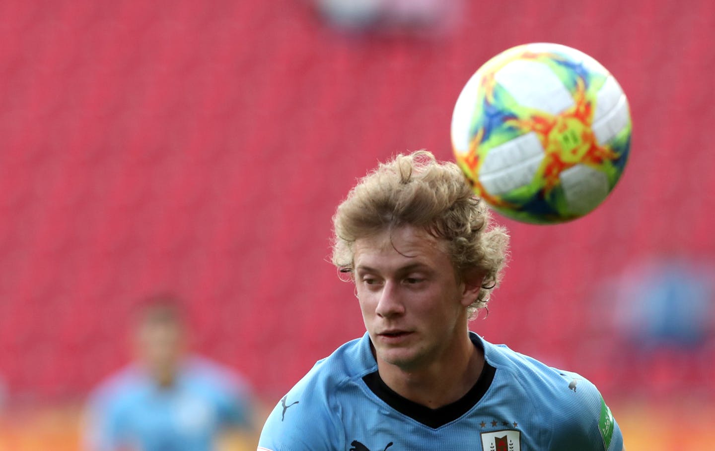 Uruguay's Thomas Chacon controls the ball during the Group C U20 World Cup soccer match between New Zealand and Uruguay, in Lodz, Poland, Thursday, May 30, 2019. (AP Photo/Czarek Sokolowski)