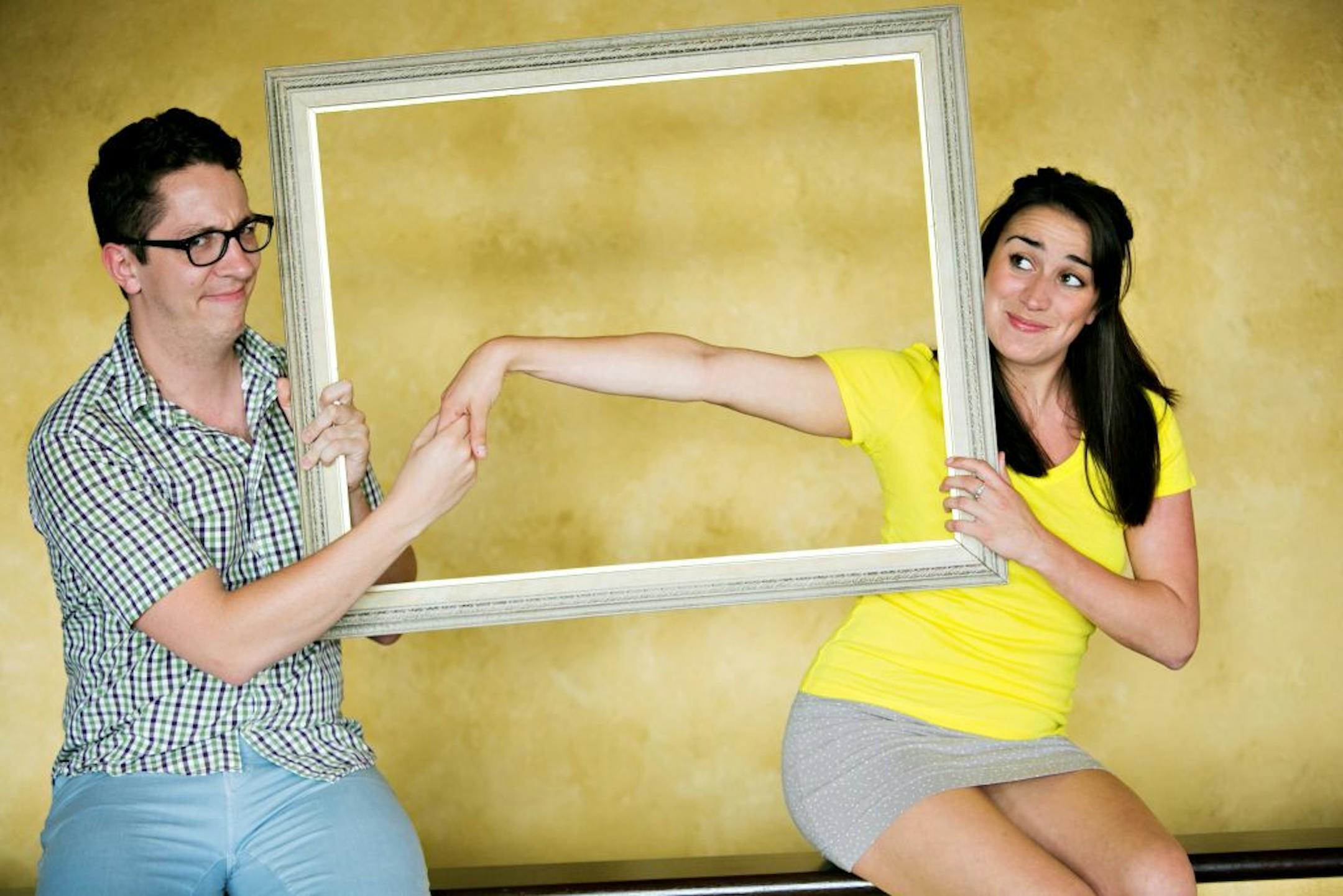 PHOTO CREDIT: Lauren B. Photography Max Wojtanowicz and Cat Brindisi in "Fruit Fly: The Musical." part of the Illusion's Fresh Ink series.