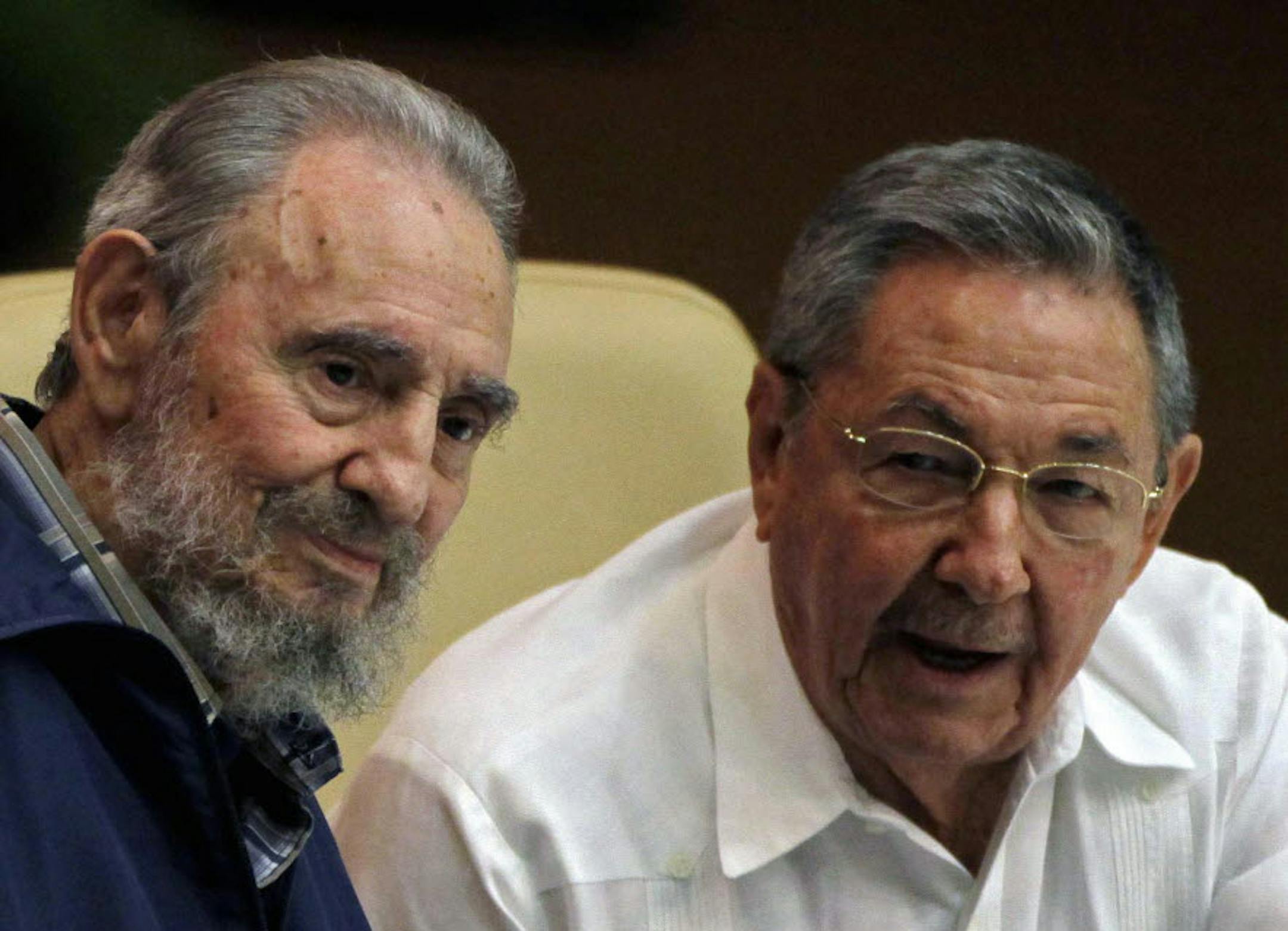Fidel Castro, left, and Cuba's President Raul Castro