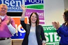DFL candidates Sen. Greg Clausen and Lindsey Port running for State Representative in 56B, covering parts of Burnsville and Lakeville, left and Erin M