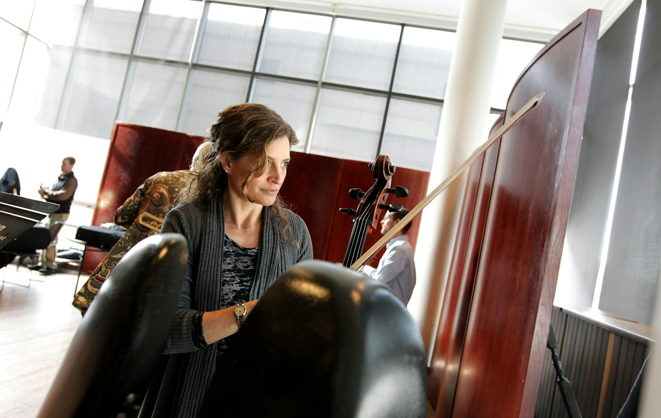 Cellist Rebecca Arons says some jobs that would go to freelancers are now going to locked-out professional musicians.