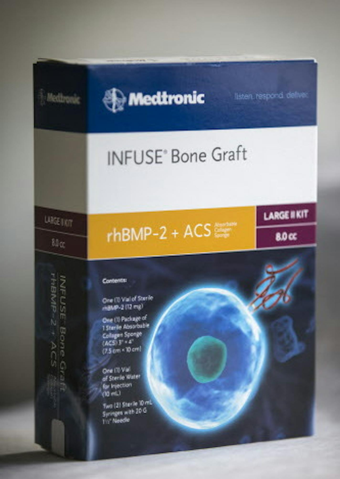 Infuse Bone Graft by Medtronic seen in the box on Tuesday, February 16, 2016. ] (Leila Navidi/Star Tribune) leila.navidi@startribune.com