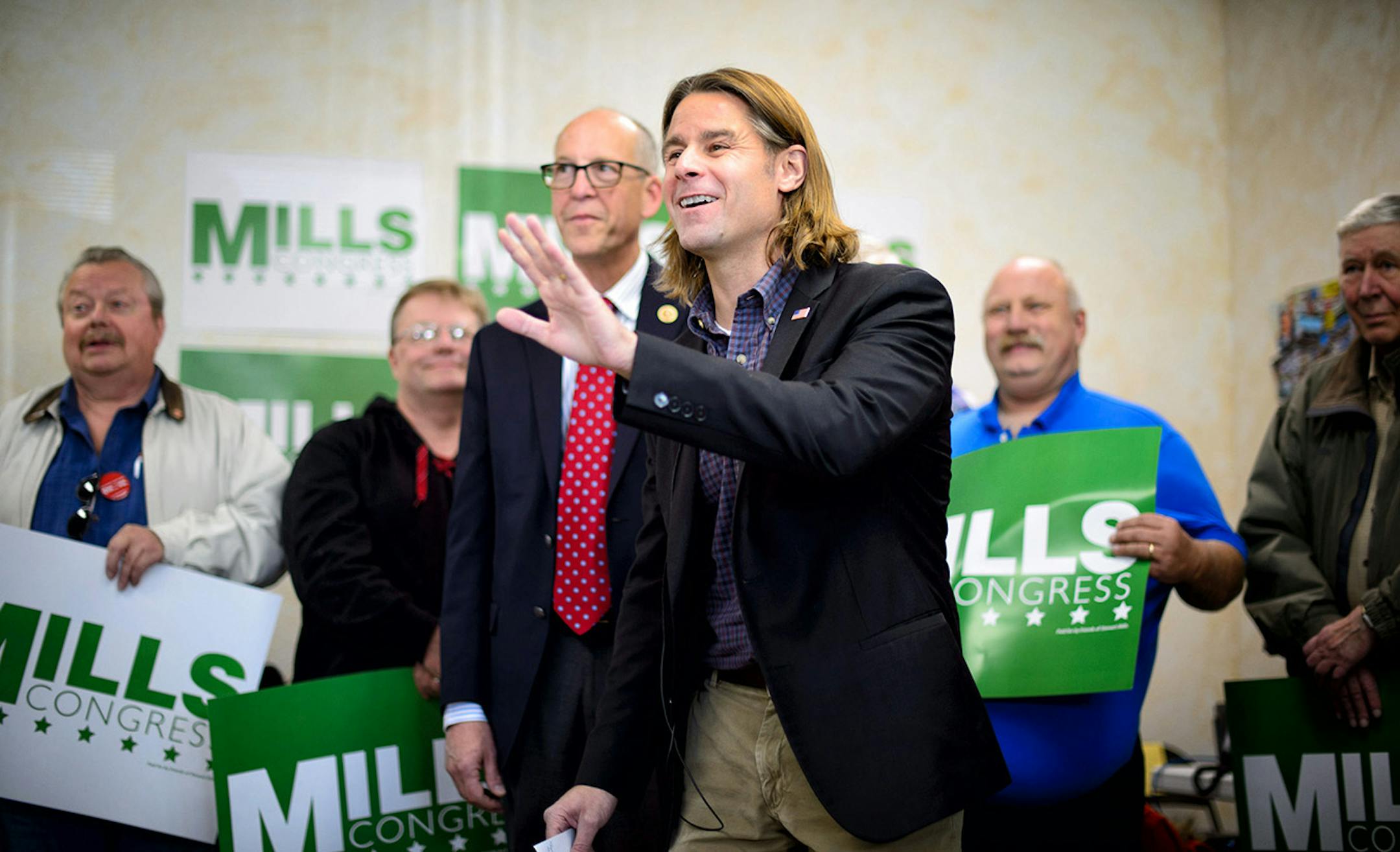Stewart Mills addressed supporters at the Duluth GOP Victory Office. ] GLEN STUBBE * gstubbe@startribune.com Friday, October 31, 2014