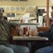 This image released by Roadside Attractions shows Samuel L. Jackson, left, and Sebastian Stan in a scene from "The Last Full Measure." (Jackson Lee Da