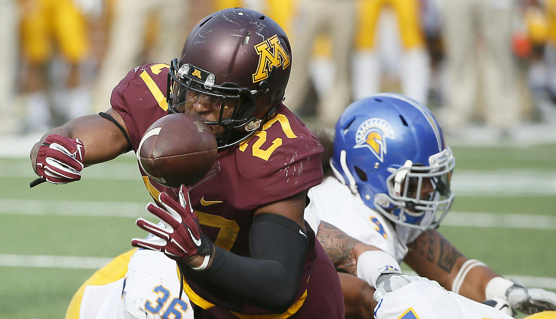 Gophers running back David Cobb was among the players who sat out when the team practiced last Tuesday, Wednesday and Thursday, after being banged up in the victory over Michigan.