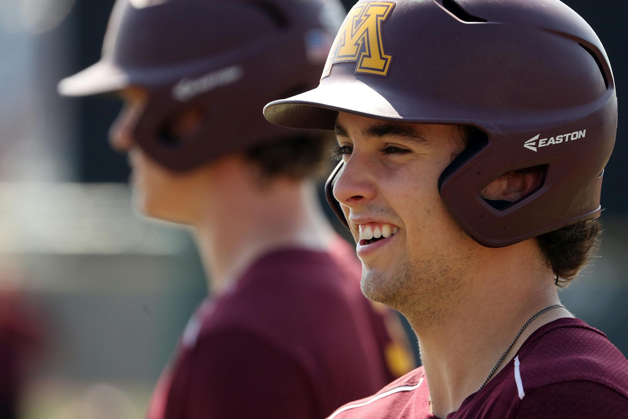 Minnesota infielder Terrin Vavra (6) laughed with his teammates during practice Thursday. ] ANTHONY SOUFFLE &#xef; anthony.souffle@startribune.com Gophers baseball team held practice Thursday, May 31, 2018 at Siebert Field in Minneapolis.
