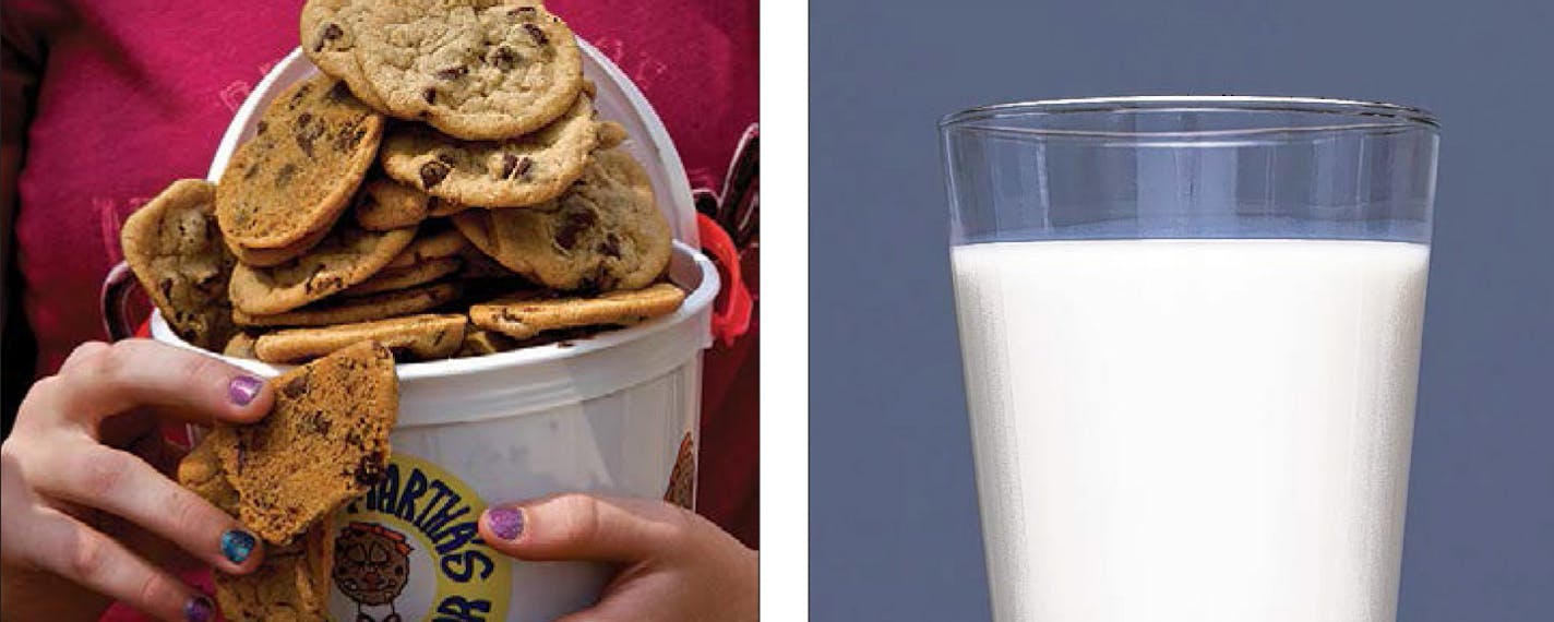 cookies and milk: Sweet Martha&#x2019;s Cookie Jar and milk