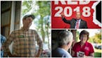 (Clockwise, top right) Jim Hagedorn is endorsed by the GOP in the First District race, Carla Nelson is also running as a Republican and Dan Feehan is 