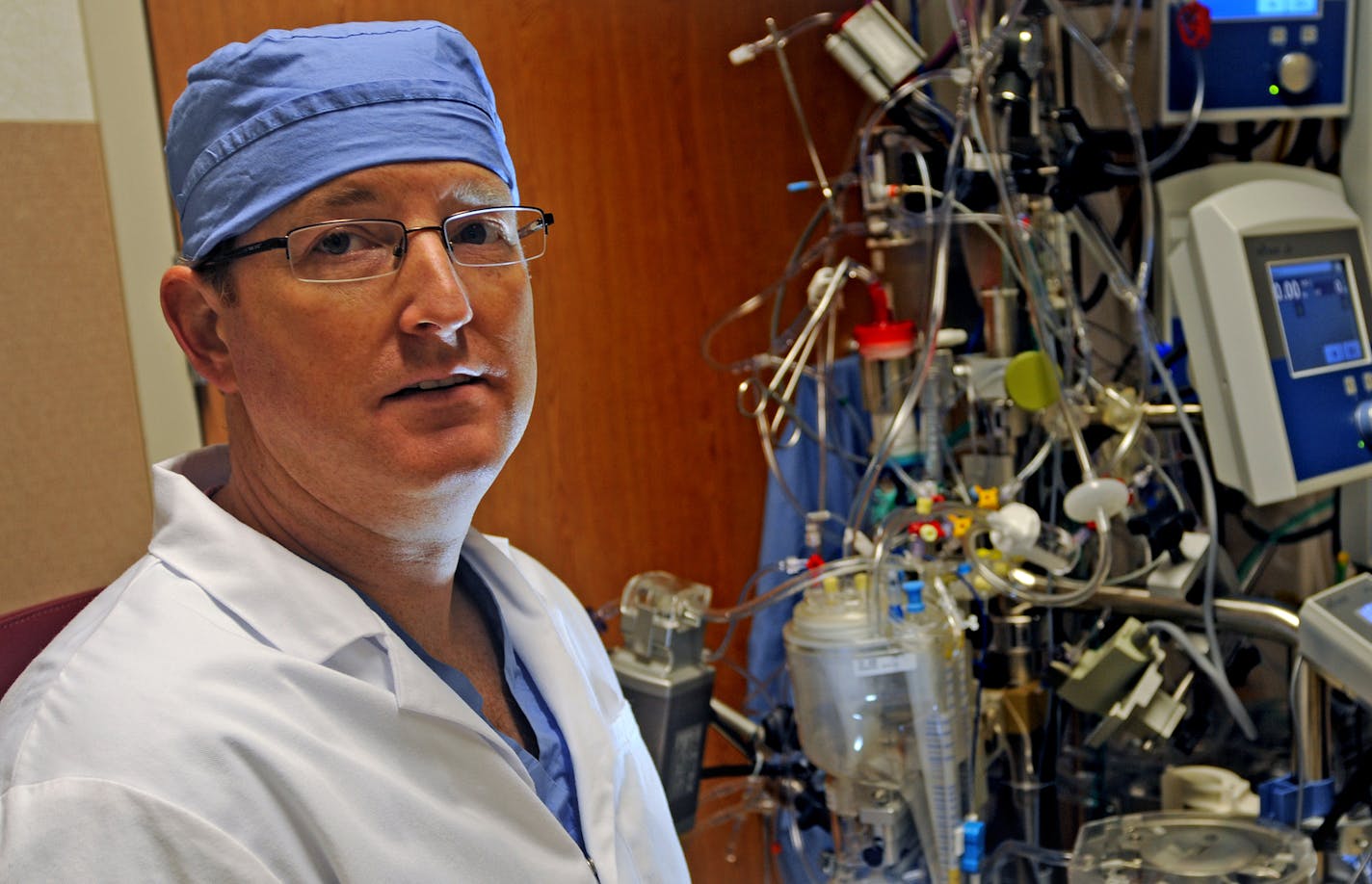 The first clinical trial in the United States using stem cells to treat congenital heart disease in newborns will soon be under way at the Mayo Clinic in Rochester. Dr Harold Burkhart a Pediatric Surgeon in the surgery suite before an operation. ] Richard.Sennott@startribune.com Richard Sennott/Star Tribune. , Minneapolis, Minnesota Wednesday 6/5/13) ** (cq)