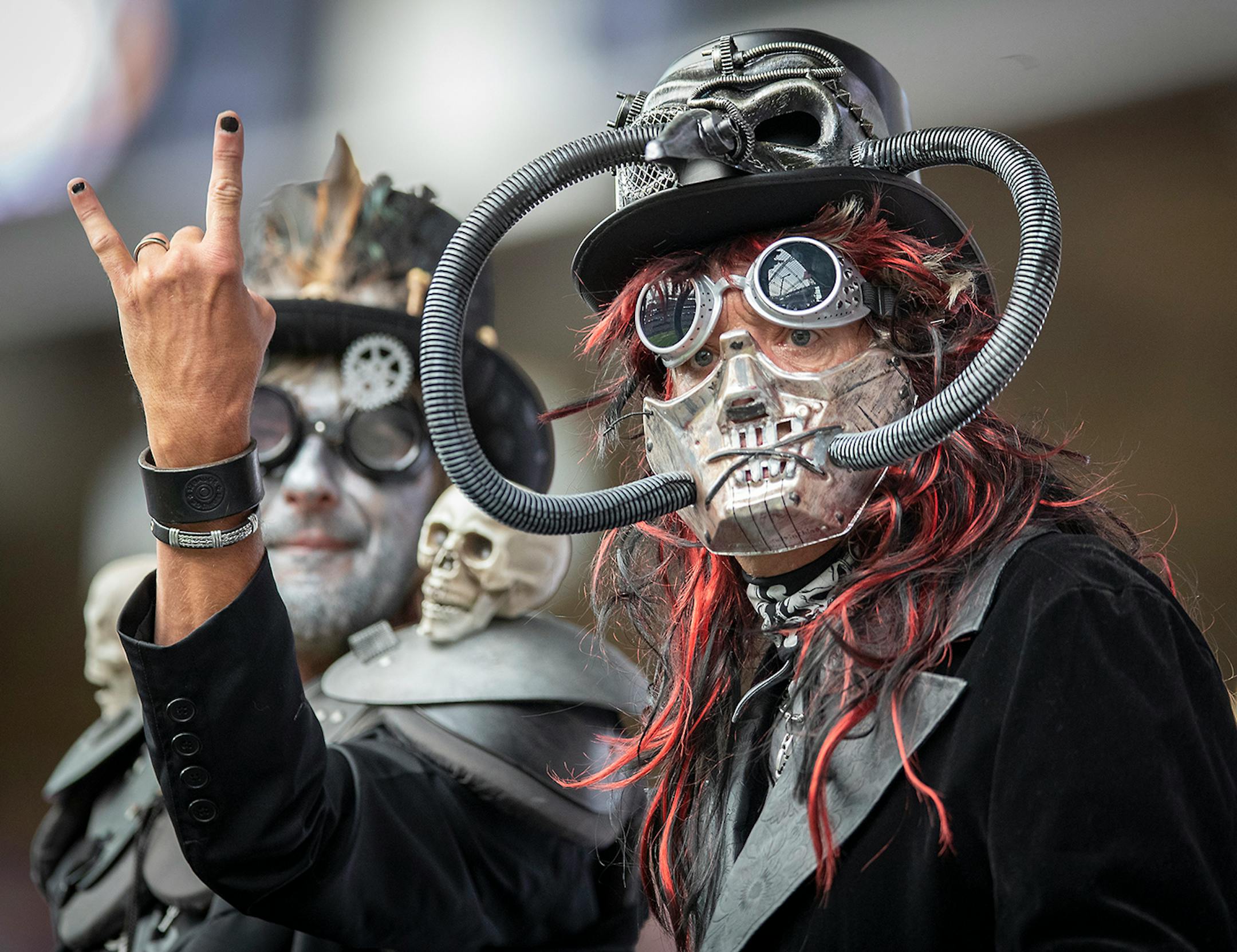 Raiders fans stand out in the stands as the Vikings took on the Raiders.