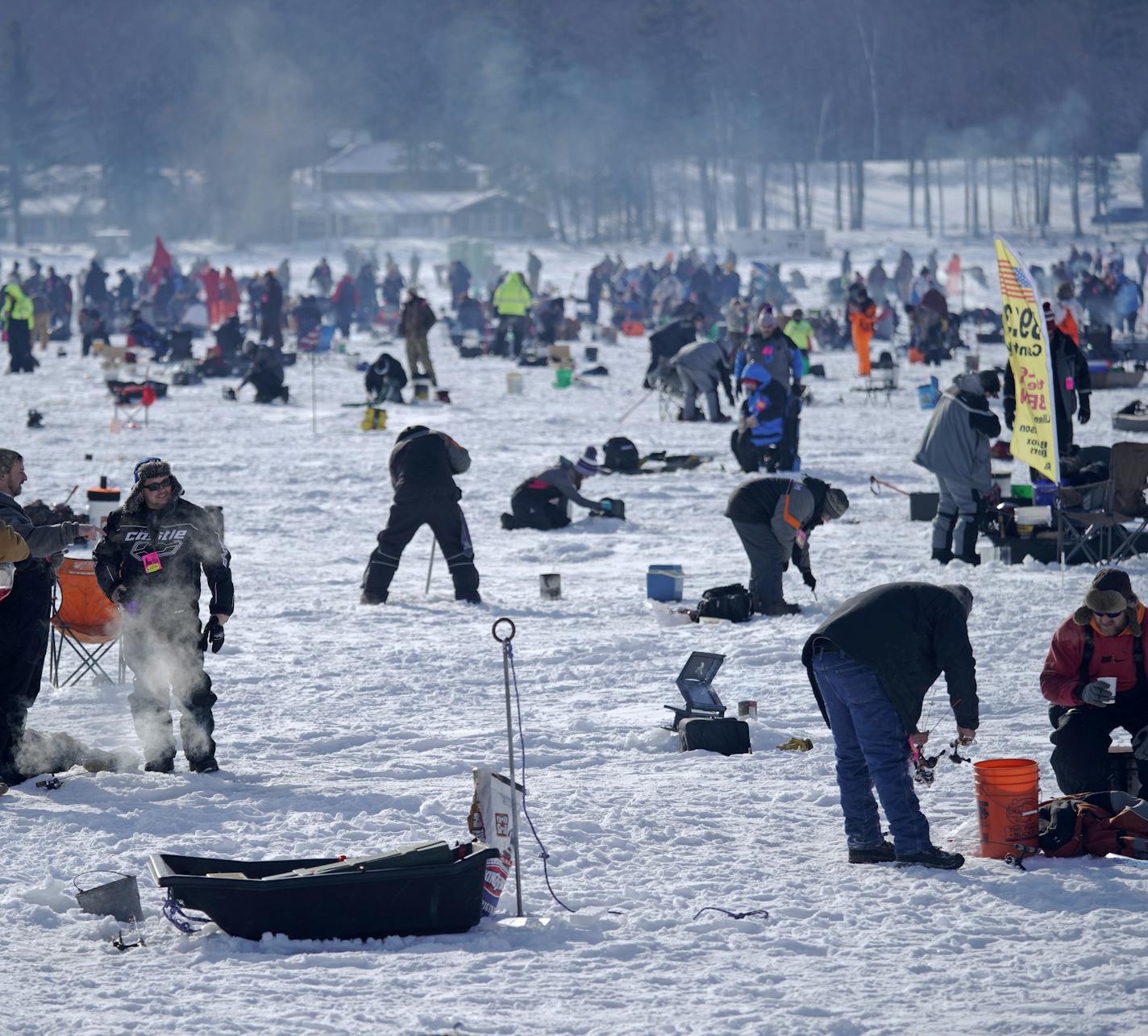 Brainerd JC's Ice Fishing Extravaganza 2019 - The extravaganza on Gull Lake is the largest charitable ice fishing event in the world&#xd1;typically hosting about 10,000 anglers every January, and doling out $200,000 in cash and prizes annually. ]
BRIAN PETERSON &#xa5; brian.peterson@startribune.com
Brainerd, MN Saturday, January 26, 2019