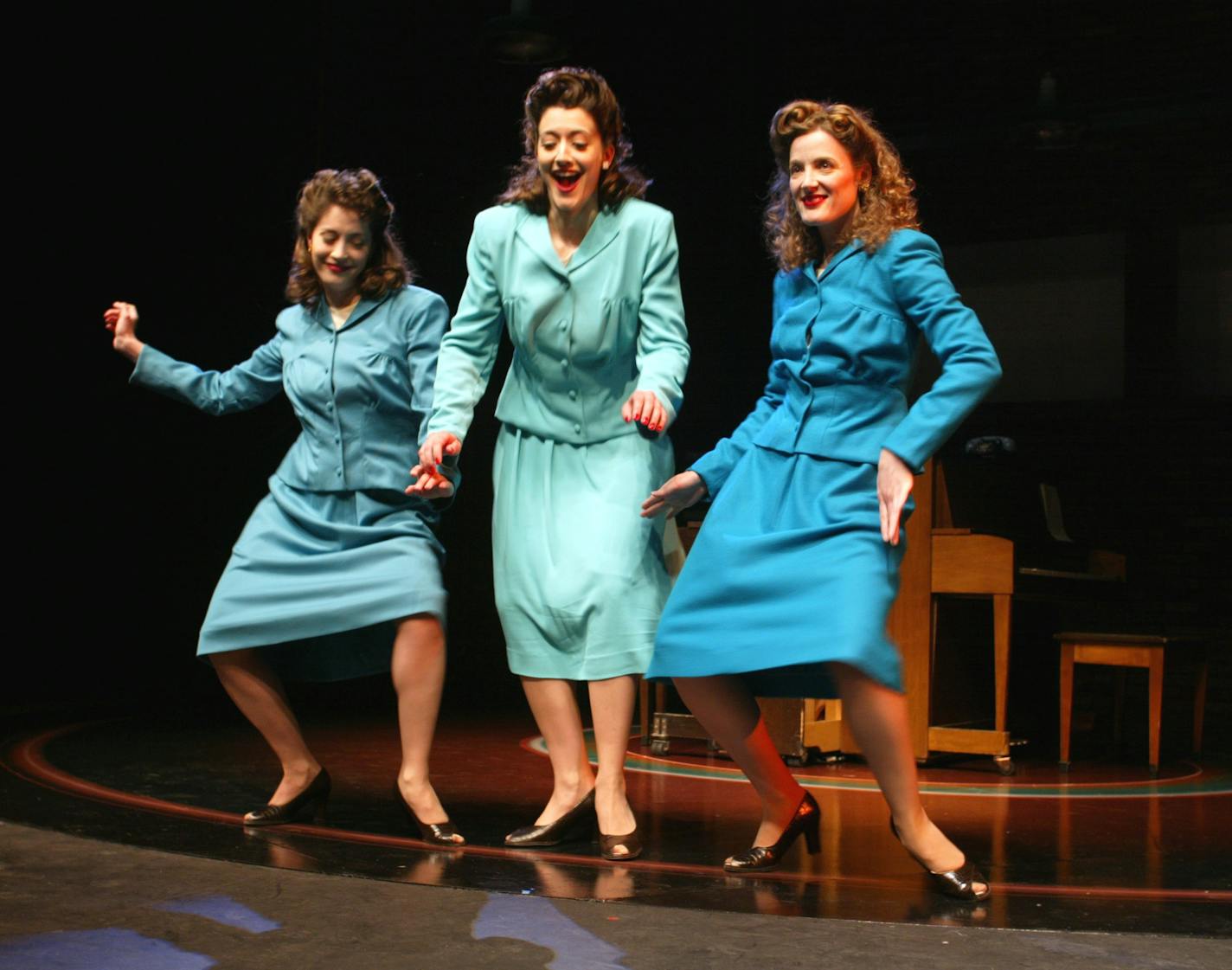 In this 2012 file photo, the "Sisters of Swing" at the Great American History Theater are, from left, Maxene Andrews, played by Jennifer Baldwin Peden, Patty, played by Christina Baldwin Fletcher, and LaVerne, played by Norah Long.