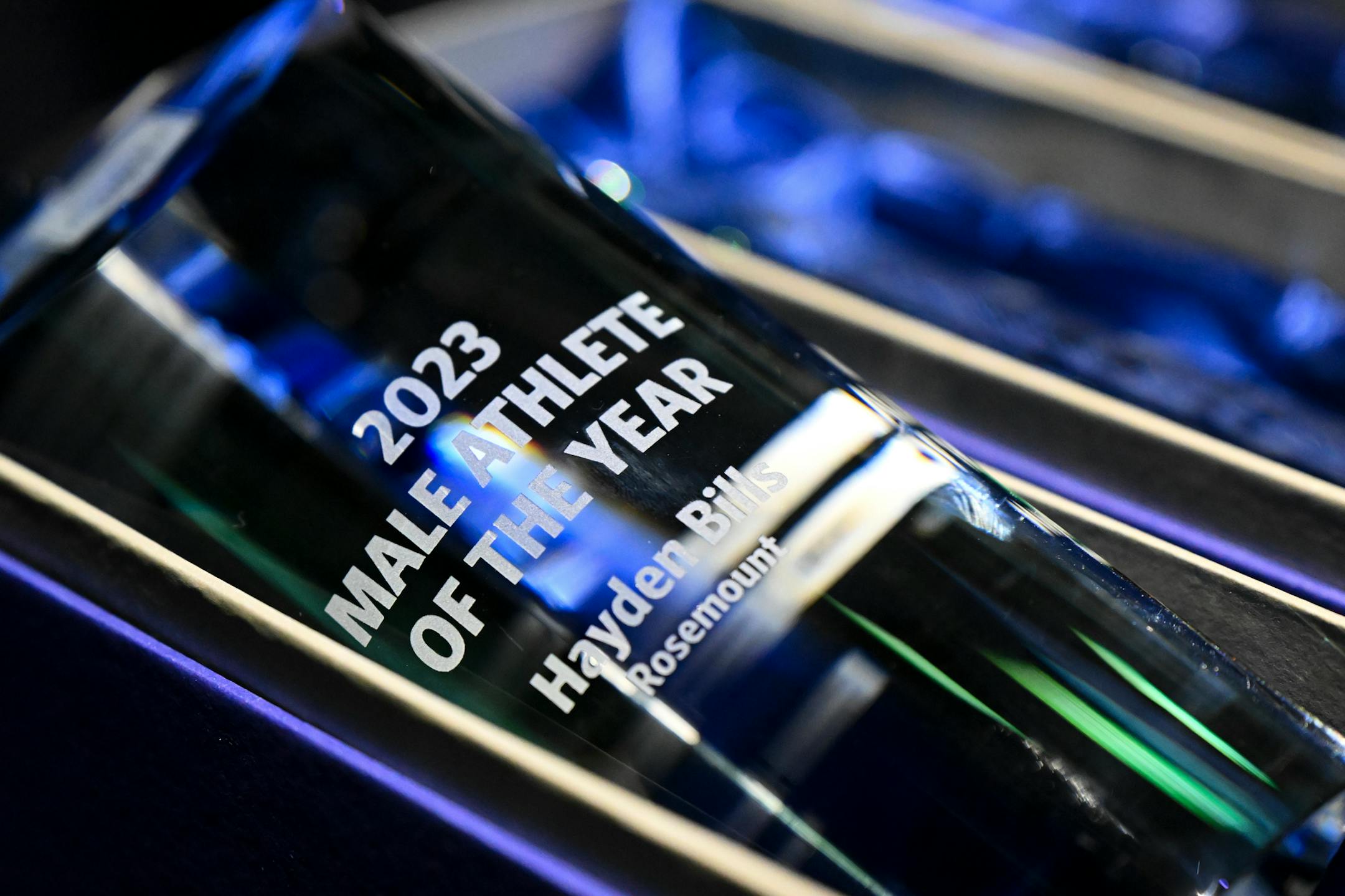 The "2023 Male Athlete of the Year" award was ready to be handed out during the Star Tribune's sixth annual All-Metro Sports Awards show.