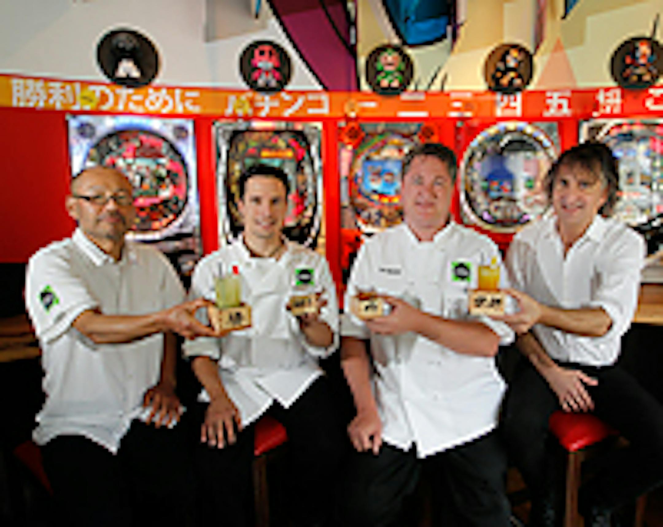 Chefs Katsuyuki Yamamoto, Alex Chase and Tim McKee and mixologist Johnny Michaels