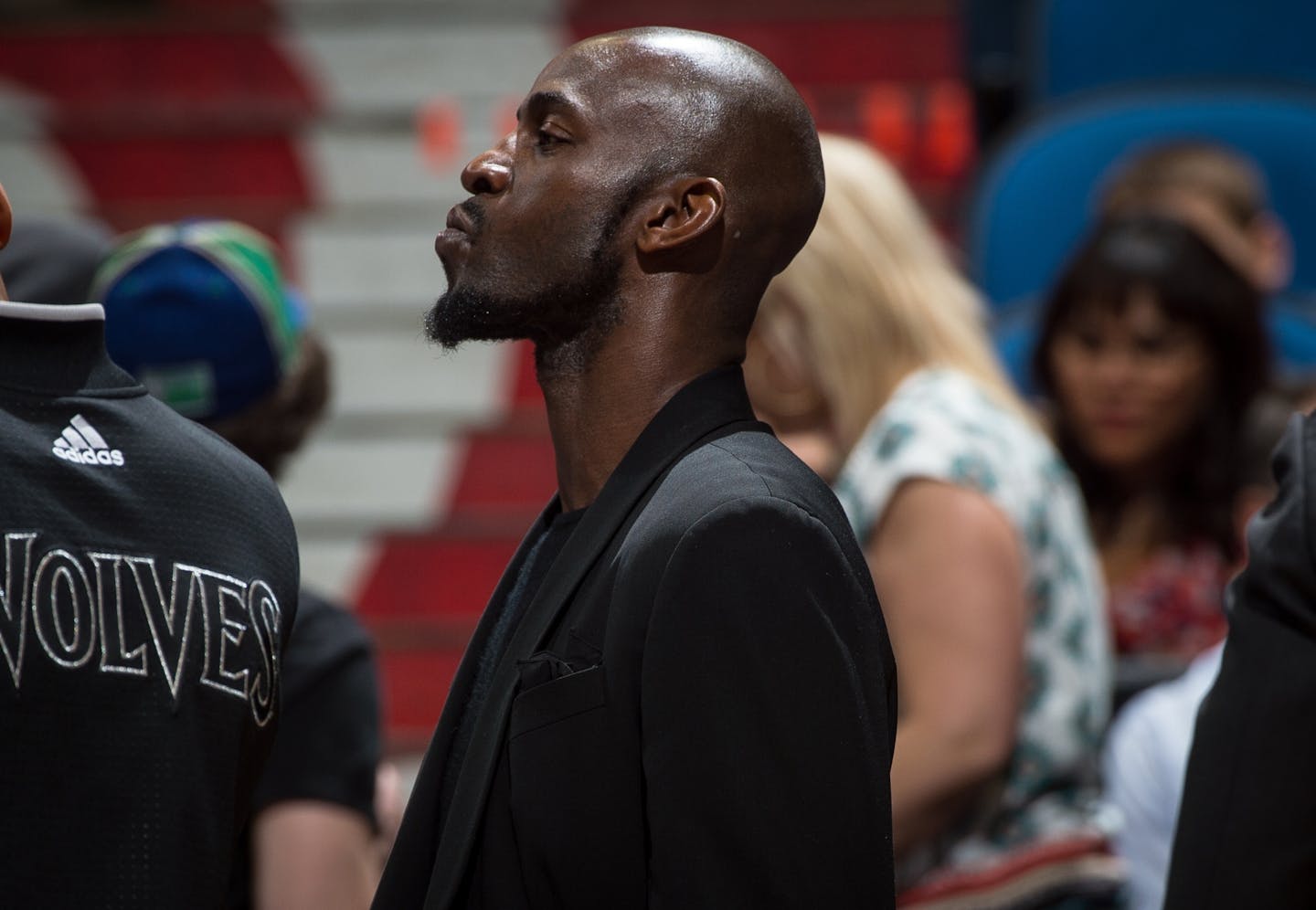 Minnesota Timberwolves forward Kevin Garnett (21) looked on during a game in April. Garnett played in 38 of the team's 82 games last season.