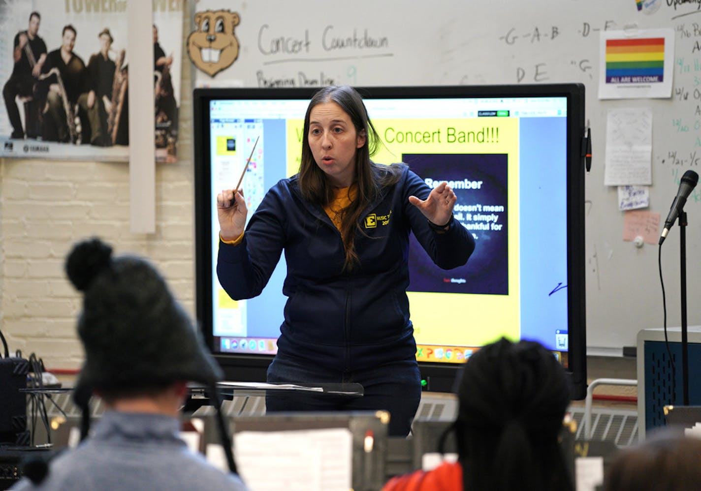 Minneapolis' Edison High School band teacher Lesley Earles is working around the clock to keep music alive in her school where resources are tight and many of her low-income students aren't familiar with music education. In the few years she has been at Edison, she has grown the band class from 15 students to 80 students. She started a drum-line, a jazz band, created a music festival for all northeast schools, and started taking her band students on tour. Earles was recently (Dec. 10) selected t