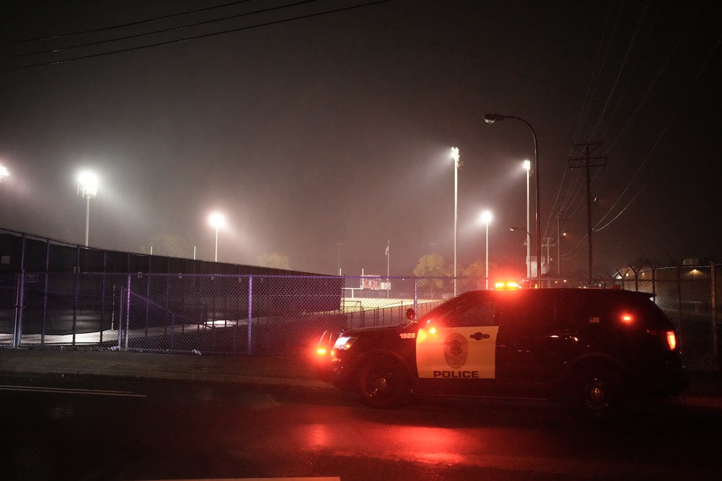 Police investigated after gunfire interrupted a high school football game between Bloomington Kennedy and Richfield Friday, Sept. 23, 2022 in Richfield. ] MARK VANCLEAVE • mark.vancleave@startribune.com ORG XMIT: DSC06142