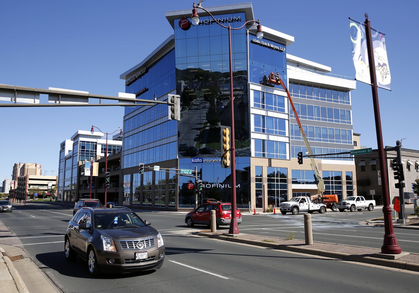 The new Profinium Building, bottom, cornerstone of a transformed downtown.