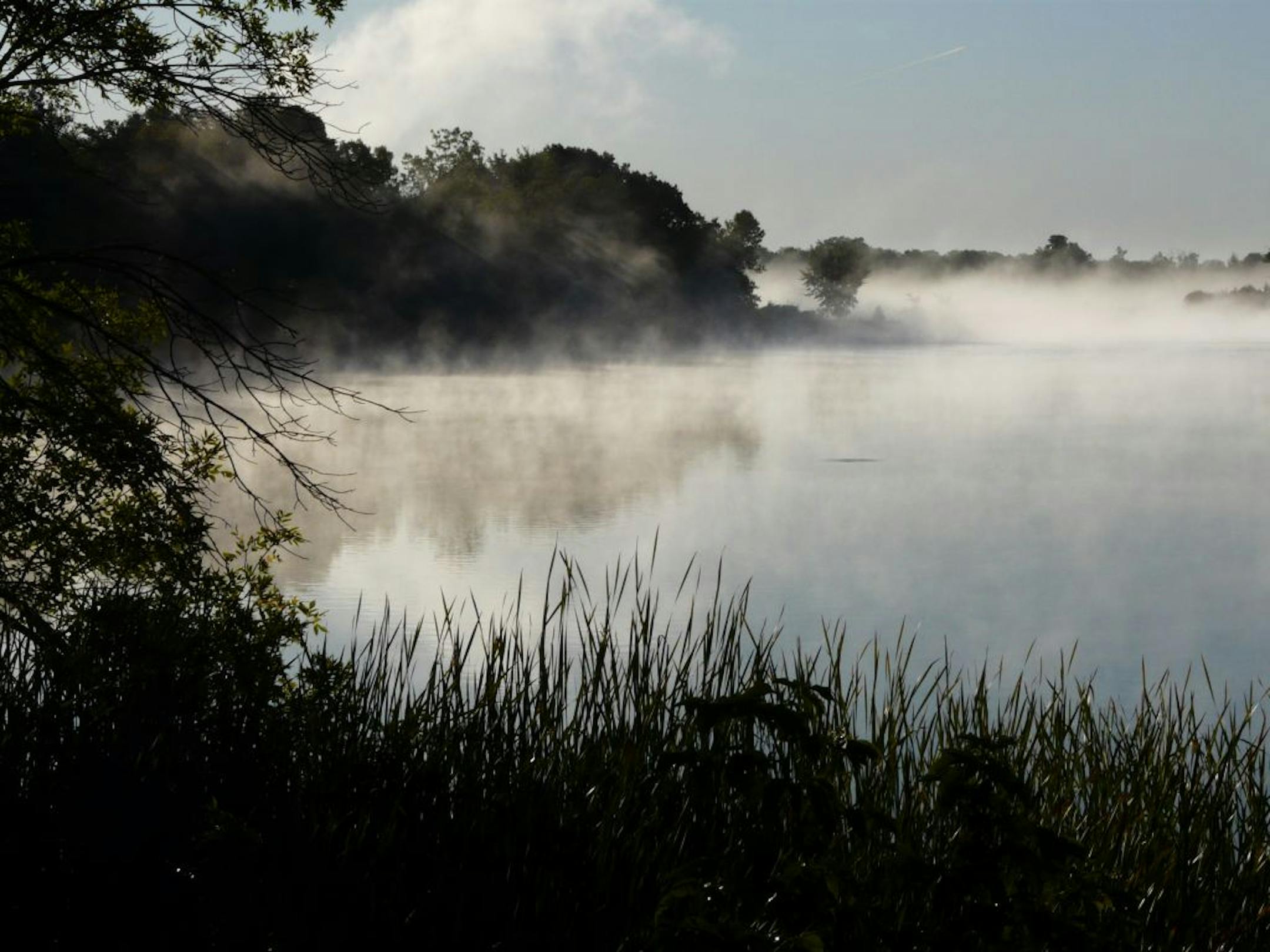 County Road 8 is now a sleepy but picturesque country road that swerves around multiple lakes as it works its way across the county's midsection, including St. Catherine Lake, shown here on a morning this fall when mist rose from its surface early in the morning.