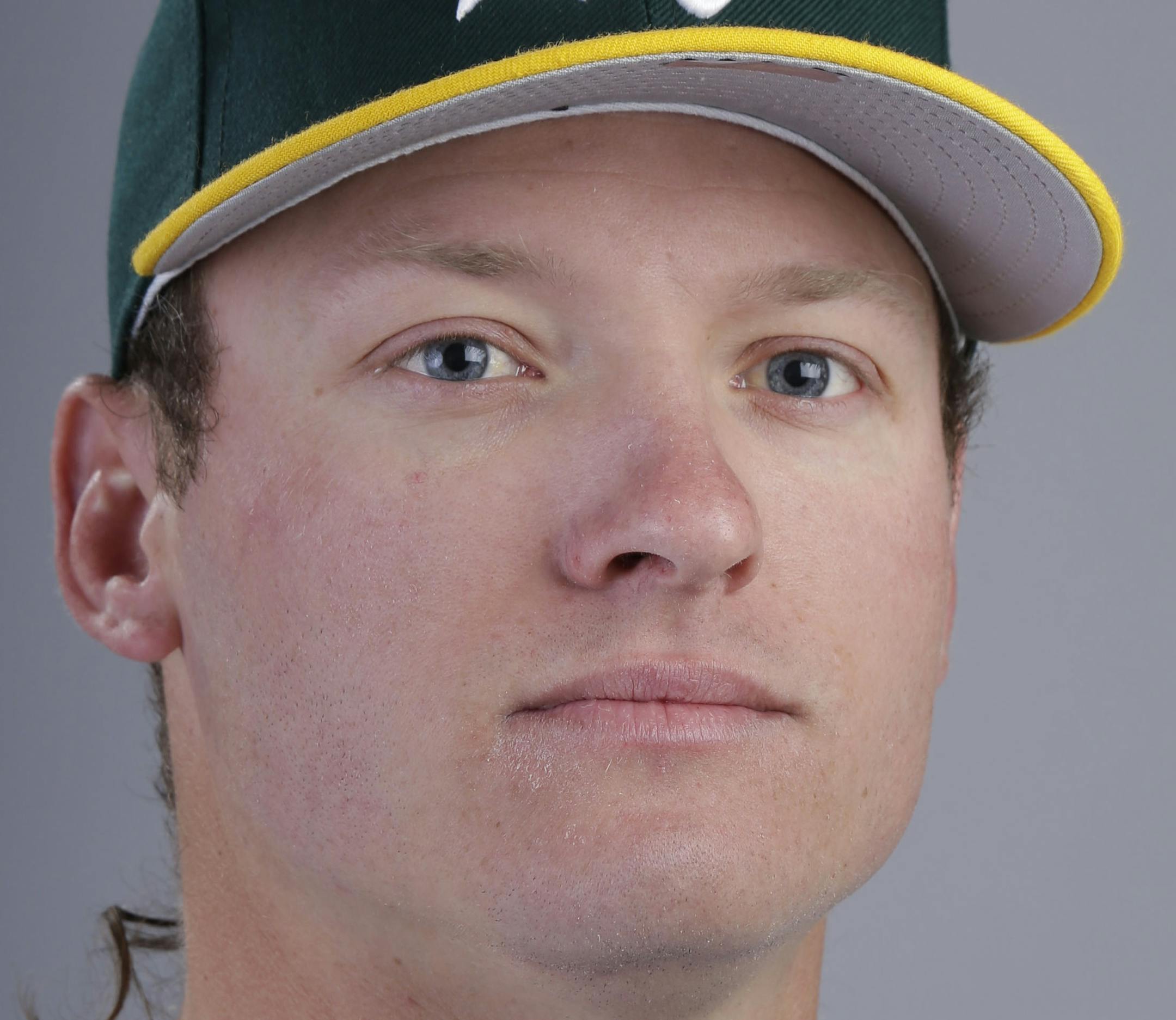 This is a 2014 photo of Josh Donaldson of the Oakland Athletics baseball team. This image reflects the Athletics active roster as of Saturday, Feb. 22, 2014, when this image was taken. (AP Photo/ Gregory Bull) ORG XMIT: AZGB10