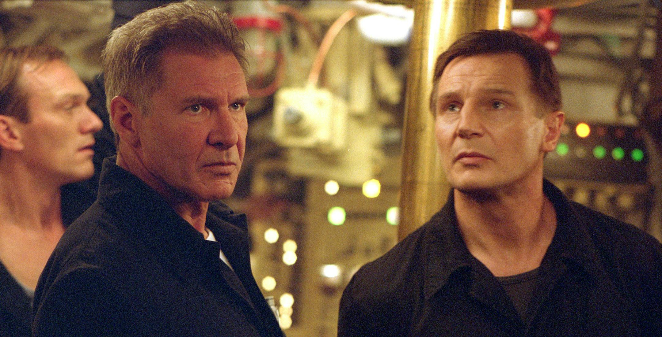 Foreground from left, Alexei Vostrikov (Harrison Ford), Mikhail Polenin (Liam Neeson) and Gorelov (Ingvar Sigurdsson, back, left) in "K-19: The Widowmaker"