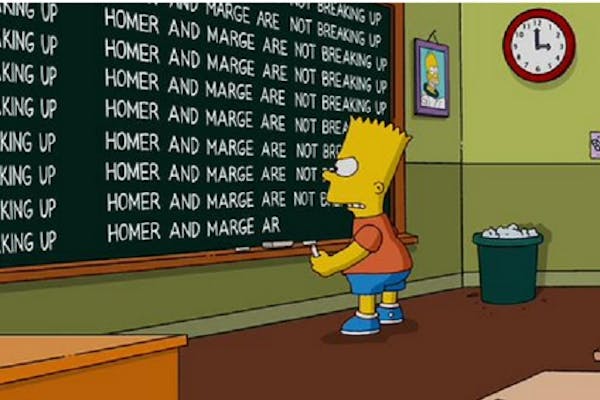 Bart Simpson sends a message to fans and rumormongers.