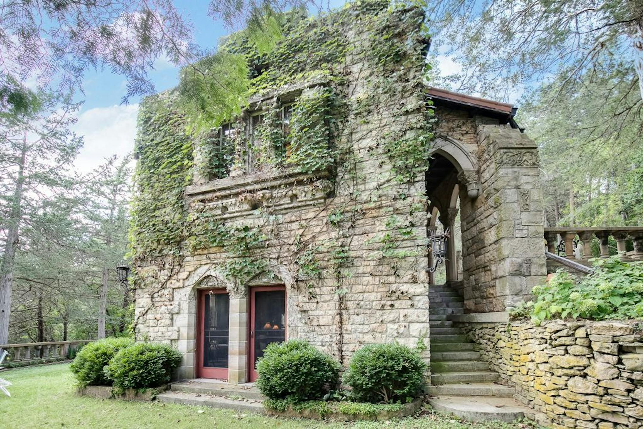 This castle-like home in Hastings was built with architectural salvage in the 1920s.