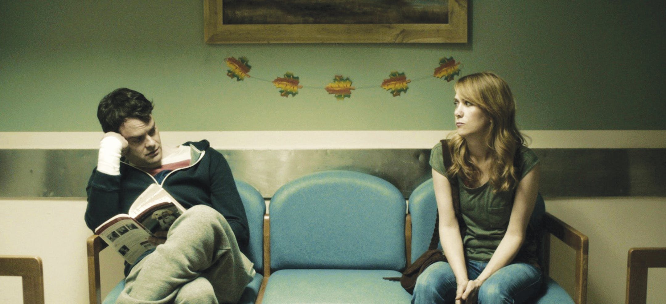 Former comedy cohorts Bill Hader and Kristen Wiig play estranged siblings reunited by a suicide attempt in “The Skeleton Twins.”