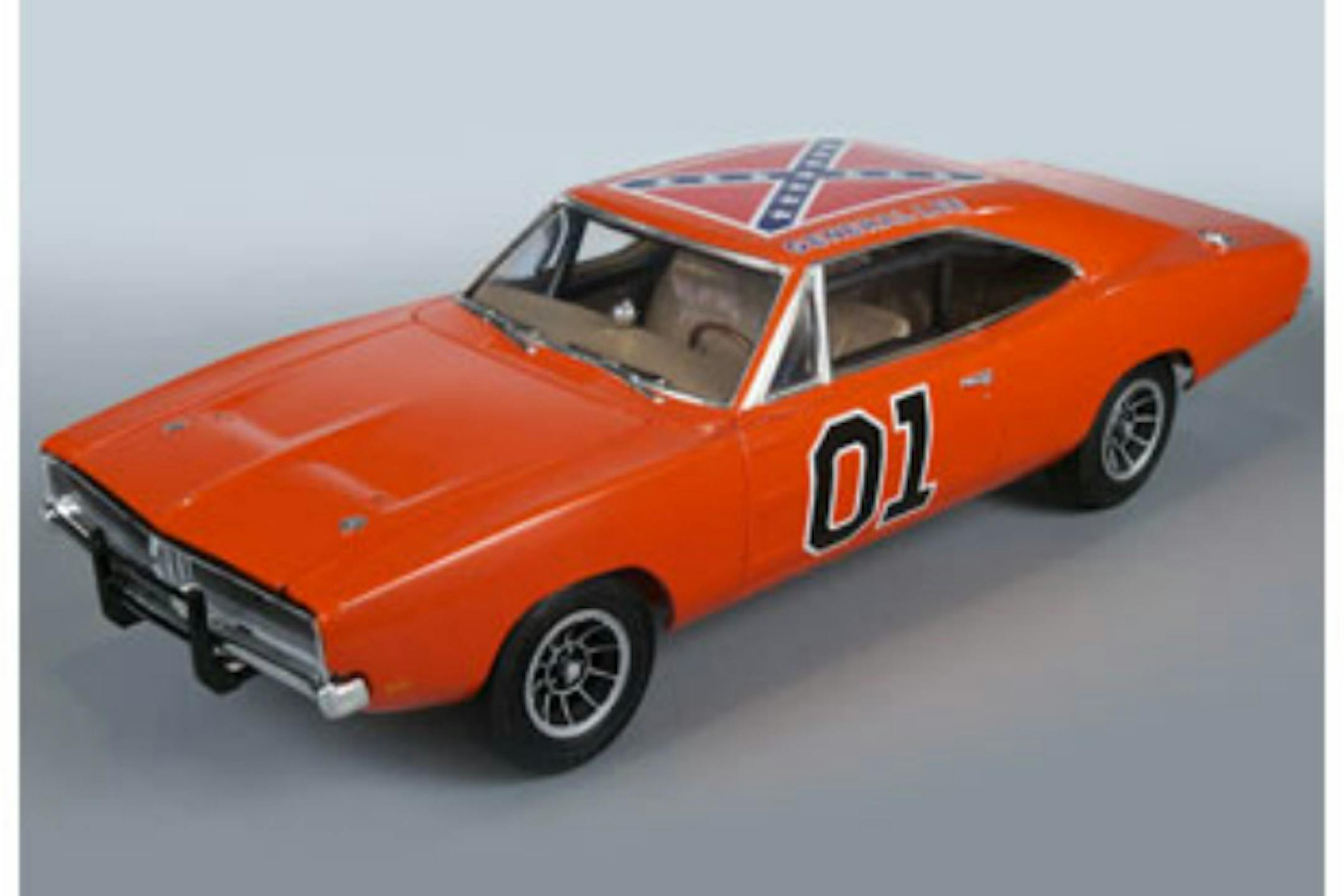 The Dukes' General Lee care sported a Confederate flag on its roof, as shown in this toy replica.