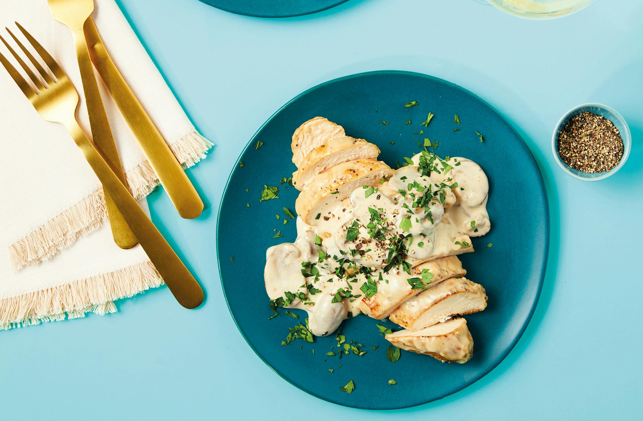 Chicken With Mushrooms in a Sherry Cream Sauce