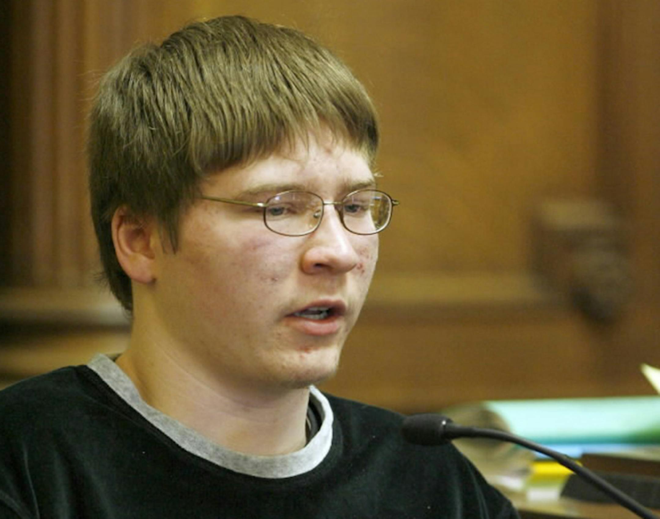 FILE -- Brendan Dassey testifies Monday, April 23, 2007, at the Manitowoc County Courthouse in Manitowoc, Wis.