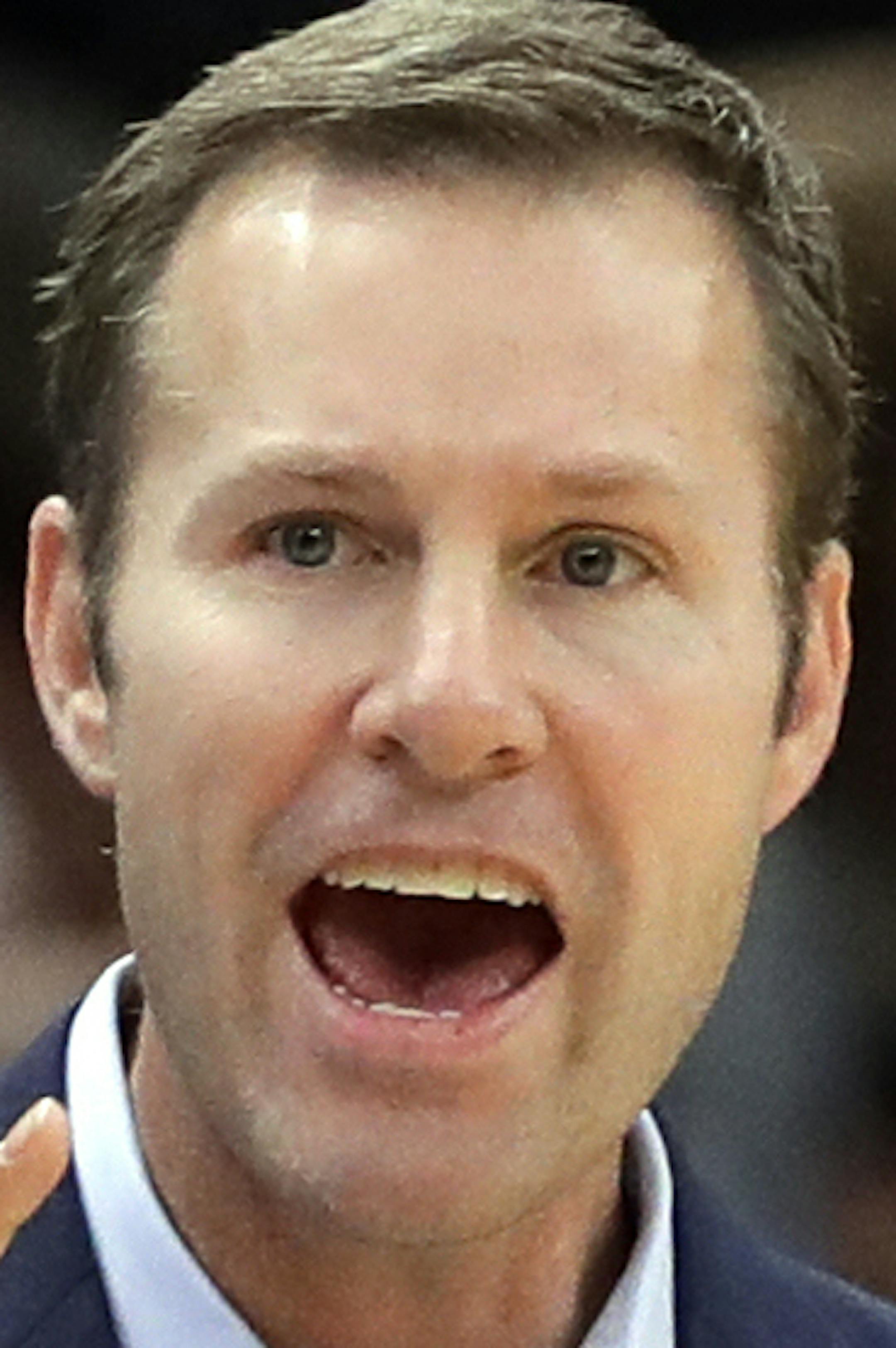 FILE - In this Nov. 3, 2018, file photo, Chicago Bulls head coach Fred Hoiberg gestures during the first half of an NBA basketball game against the Houston Rockets, in Chicago. The Bulls fired Hoiberg Monday, Dec. 3, 2018. (AP Photo/Nam Y. Huh, File)