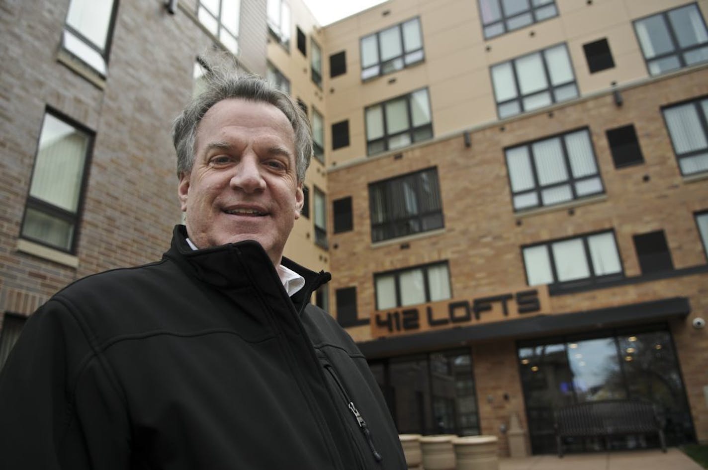 Kelly Doran is a veteran Minneapolis real estate developer and one of his latest projects is the 412 Lofts at the corner of 4th St SE and 12th Ave SE in Dinkytown, he posed for this portrait on Wednesday November 2, 2011