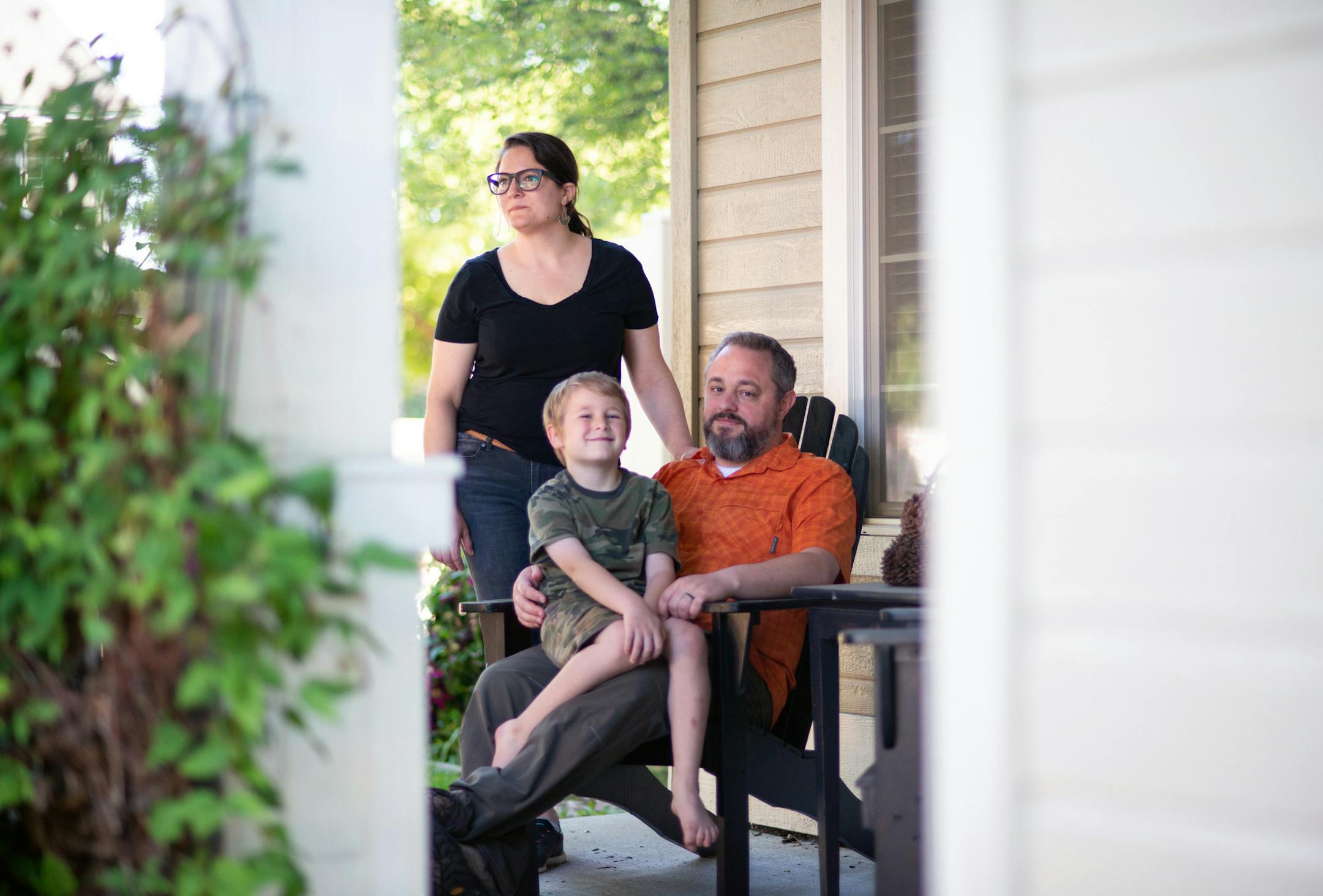 Jeremy and Rebecca Bratsman with Liev, one of their children. Jeremy was laid off in January, but he qualifies for Medicaid because Idaho expanded the program.