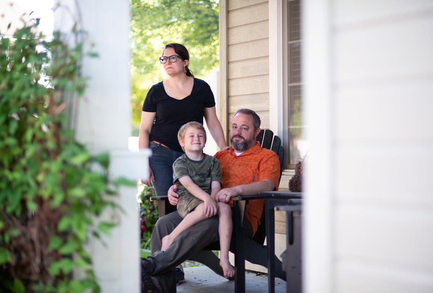 Jeremy and Rebecca Bratsman with Liev, one of their children. Jeremy was laid off in January, but he qualifies for Medicaid because Idaho expanded the program.