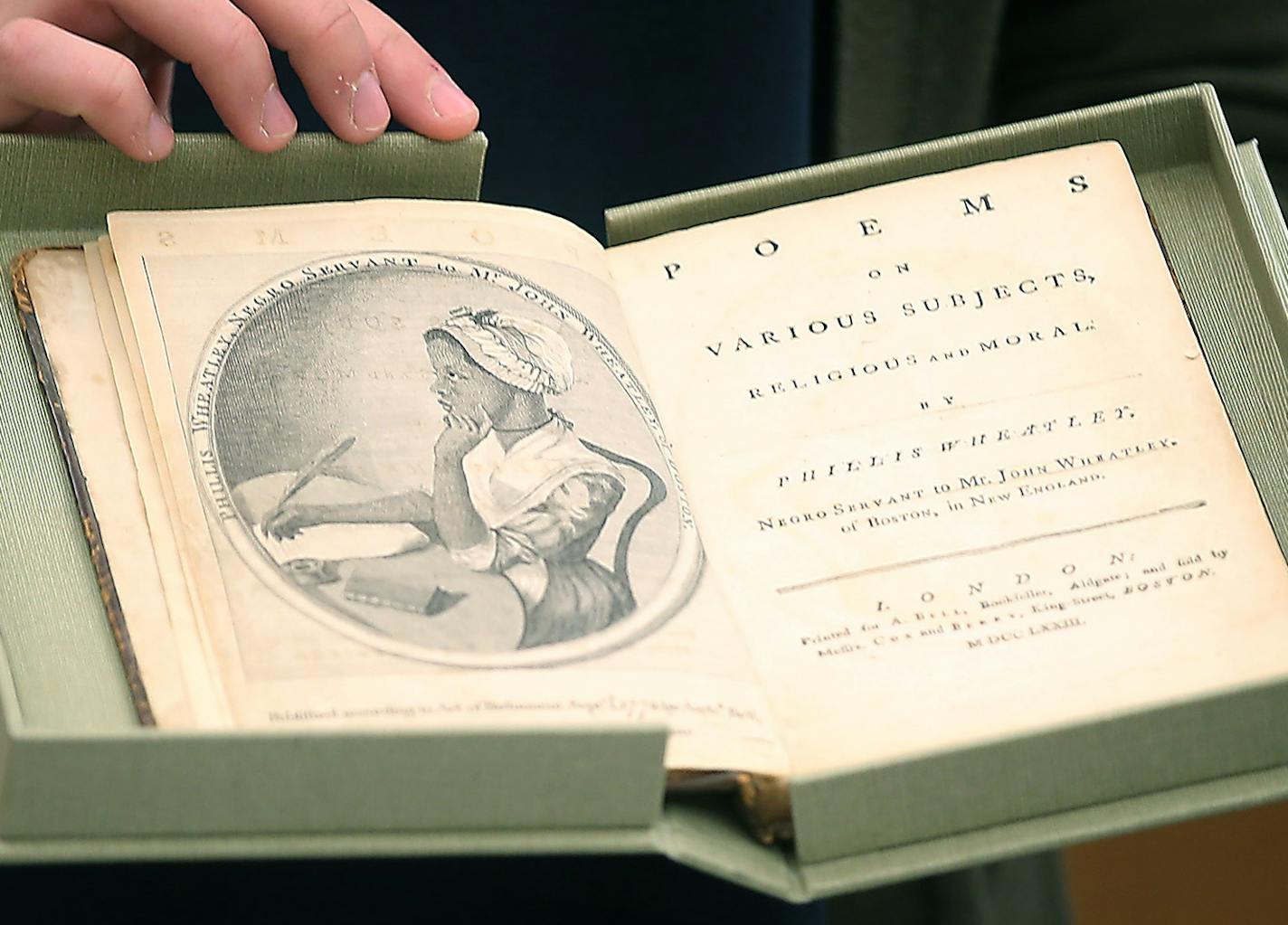 A book of poetry by Phillis Wheatley is among the items in the University of Minnesota's Givens Collection of African-American Literature.