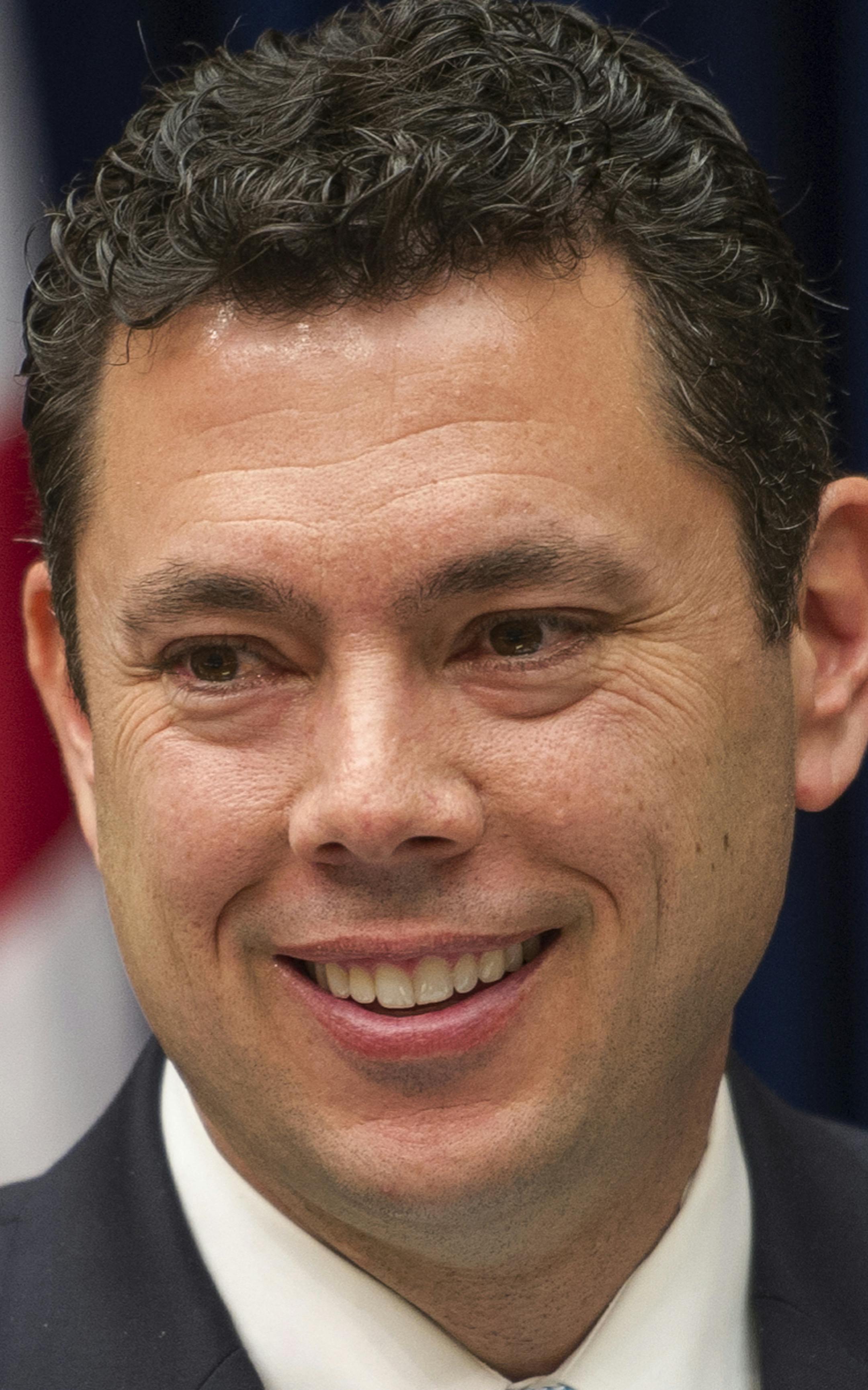 FILE - In this April 29, 2015, file photo, House Oversight and Government Reform Committee Chairman Jason Chaffetz, R-Utah, is seen on Capitol Hill in Washington. Chaffetz said Sunday, Oct. 4, 2015, he’s running for House speaker in a longshot challenge to Majority Leader Kevin McCarthy, of California. (AP Photo/Cliff Owen, File)