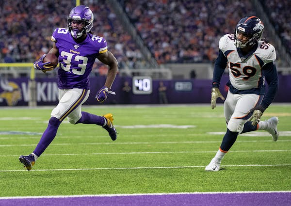 Minnesota Vikings running back Dalvin Cook ran in for a touchdown in the fourth quarter.