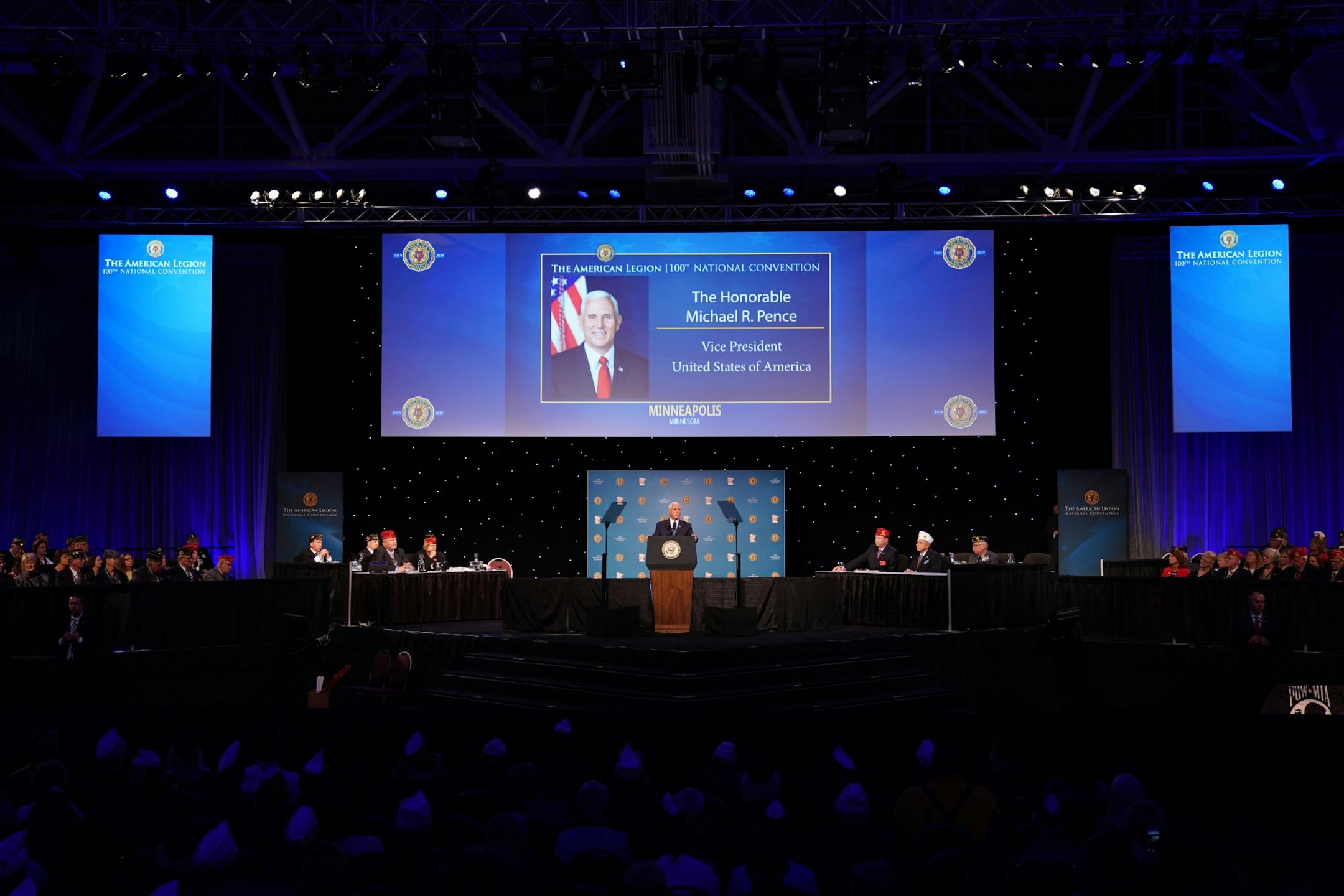 Vice President Mike Pence addressed attendees of the American Legion National Convention Thursday.