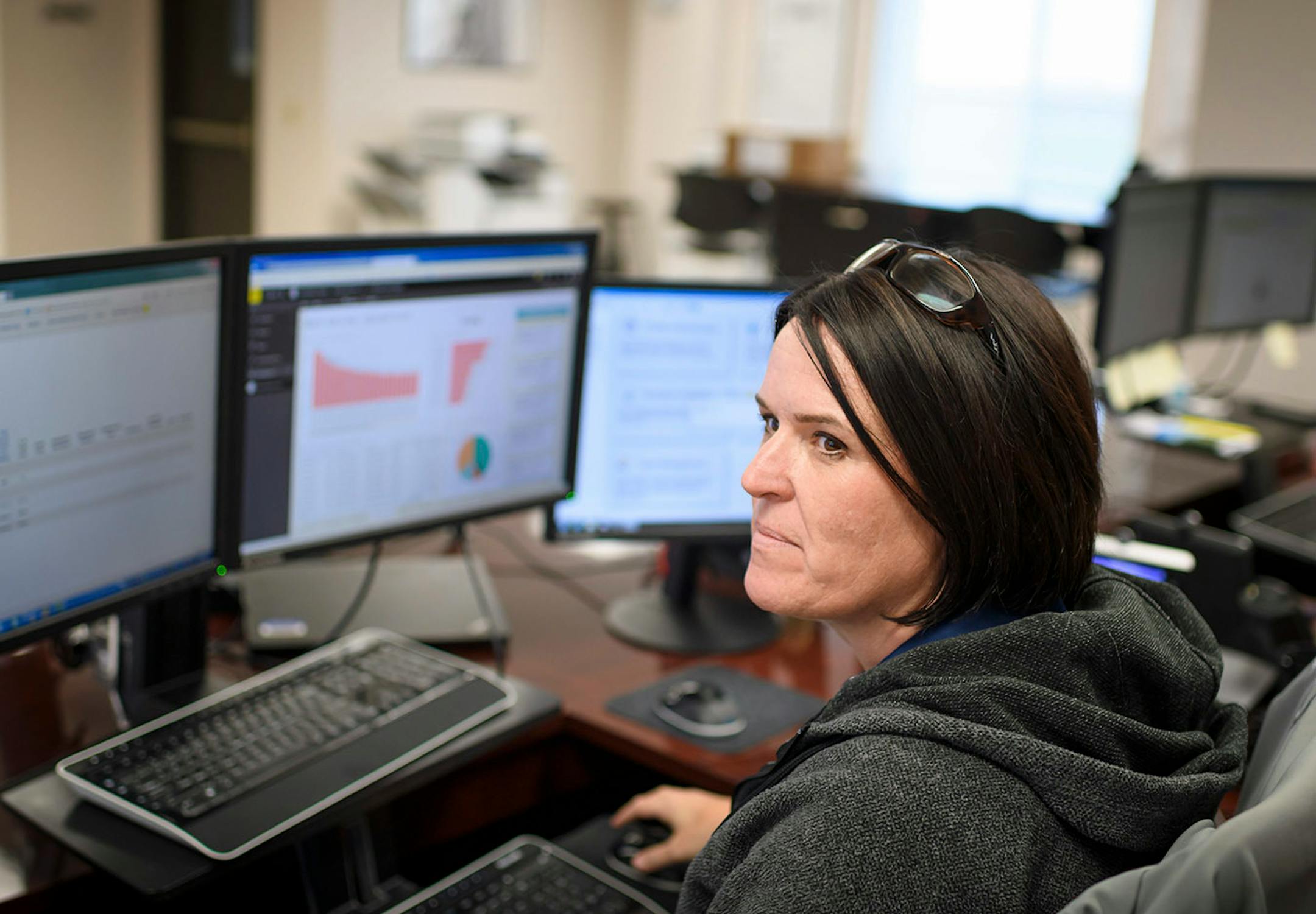 Heather Hohlhagen, operations and maintenance manager for Black Oak Wind, LLC owned operated by Sempra Renewables.