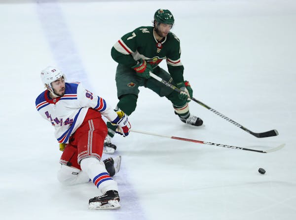 The Wild's Matt Cullen was one of eight native Minnesotans to play in Tuesday's Wild-Rangers game in St. Paul.