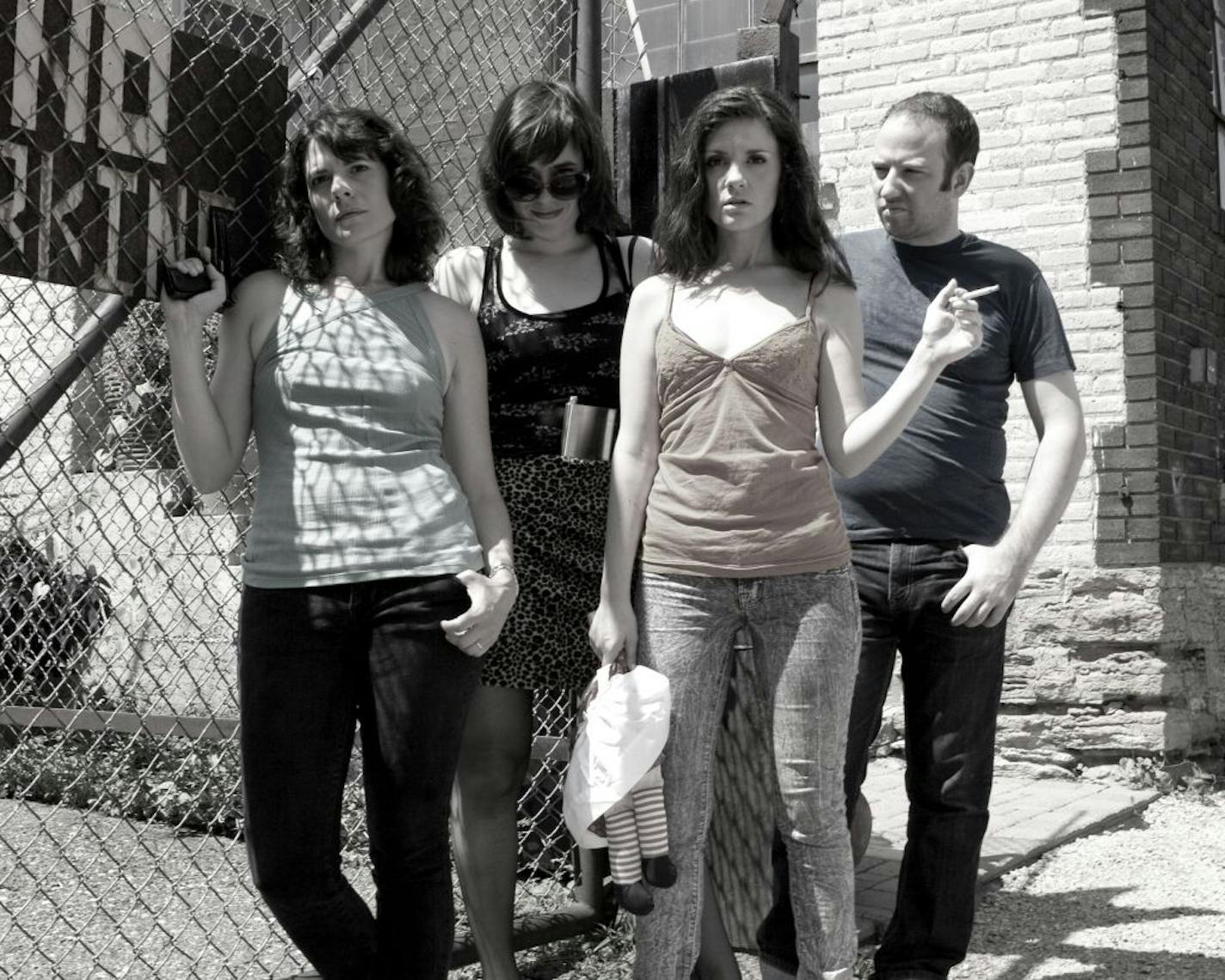 Alayne Hopkins, Catherine Johnson Justice, Sara Marsh and Ryan Lindberg in "Outside Providence"