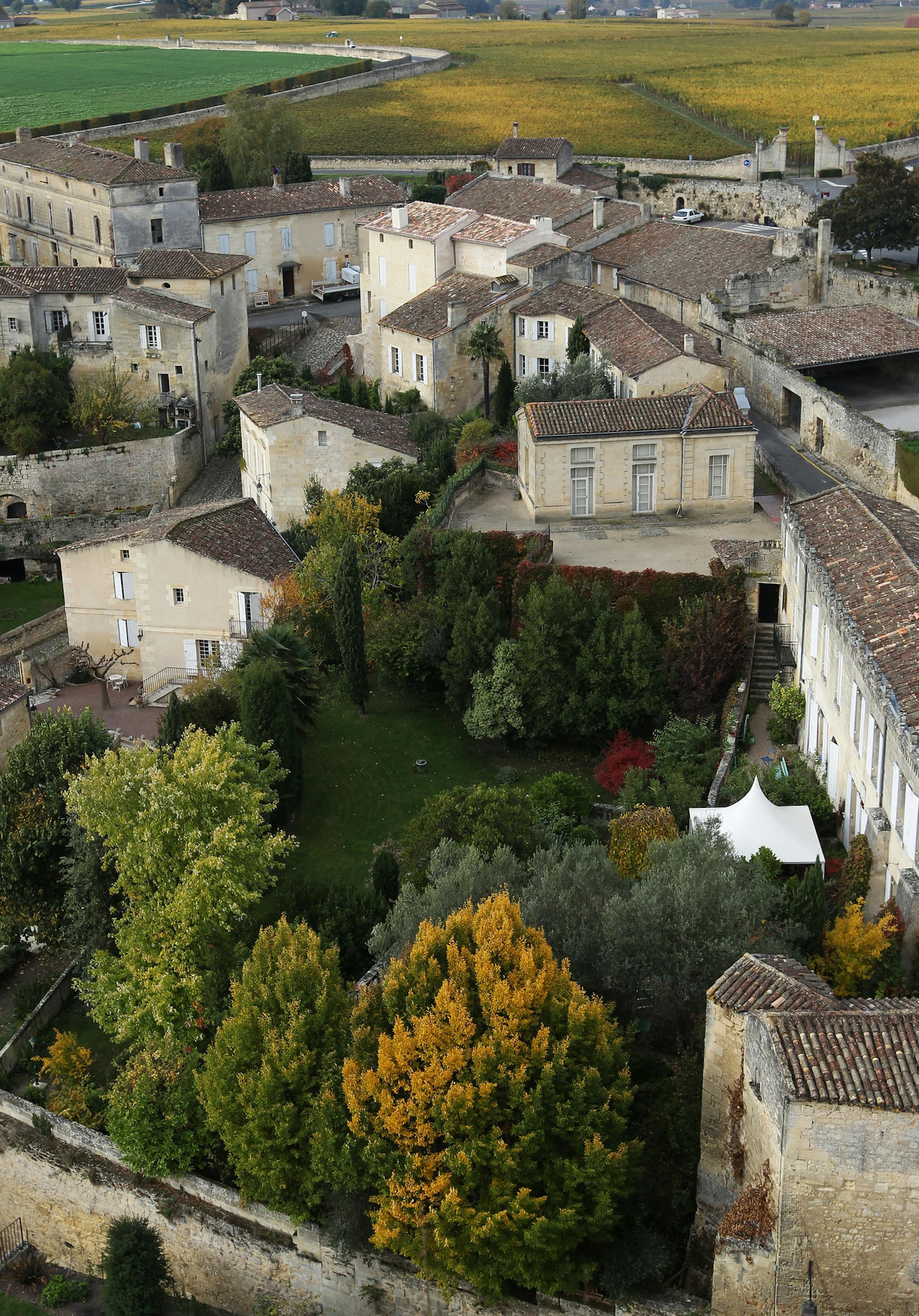 The village of Saint-Emilion is pictured Monday, Oct.26, 2015, western France. Saint-Emilion is one of the principal red wine areas of Bordeaux along with the Medoc, Graves and Pomerol and is a UNESCO World Heritage Site. (AP Photo/Bob Edme) ORG XMIT: NYOTK