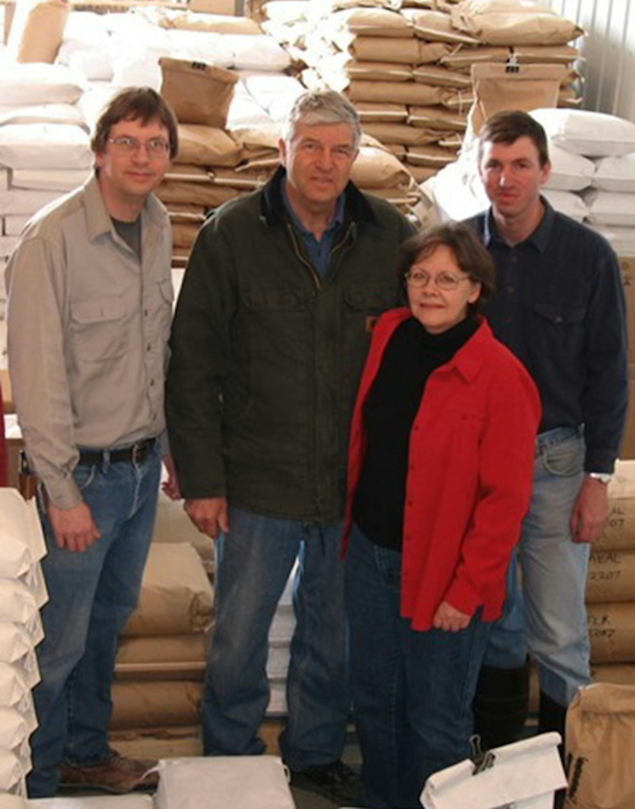 Provided photo From left to right: Jeff, Doug, Lin, Ross Hilgendorf &#xf1; owners of Whole Grain Milling Co.