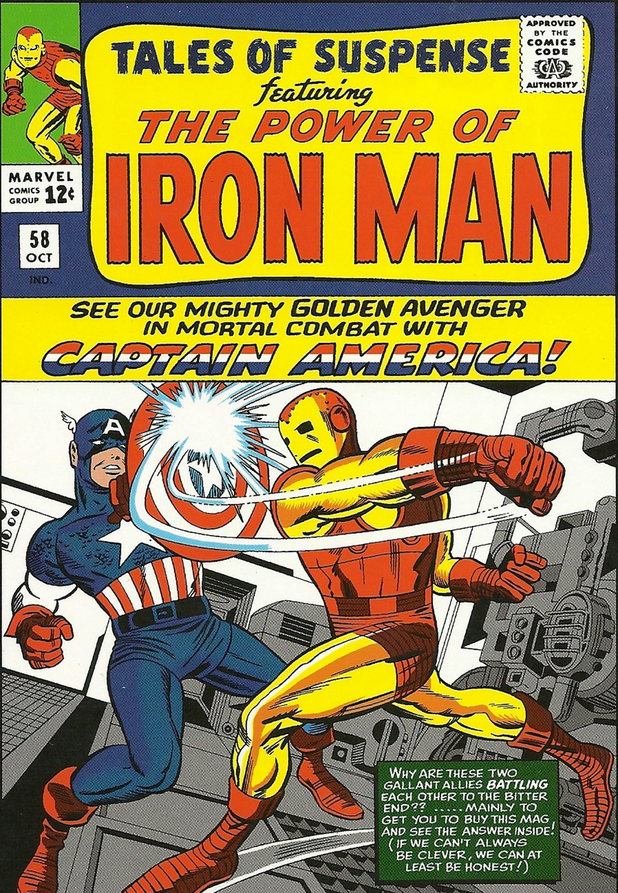 The first time Cap and Iron Man battle was in 1964's "Tales of Suspense," but it was just a case of mistaken identity.